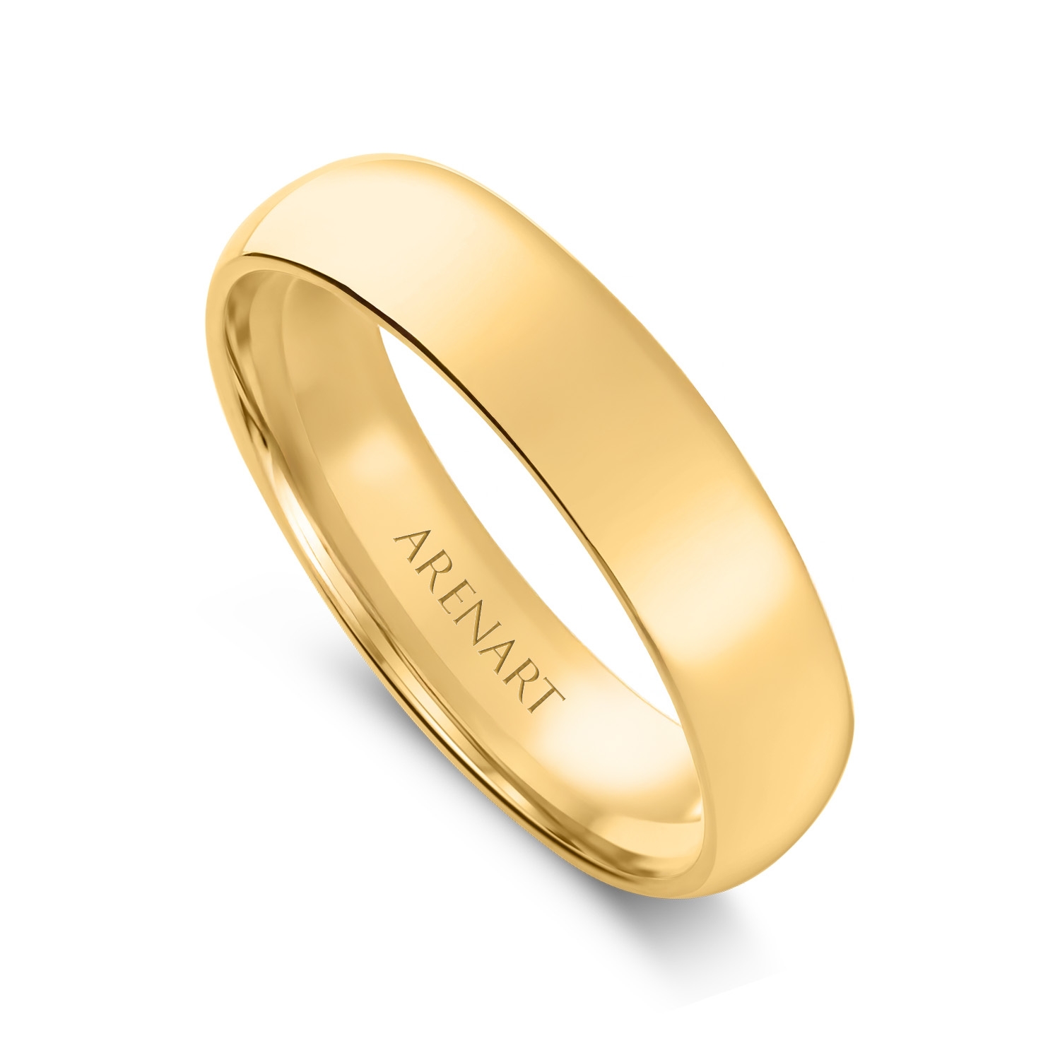 Obrączka damska, żółte złoto, półokrągłe, 4 mm LS A262-4M(L)-Y