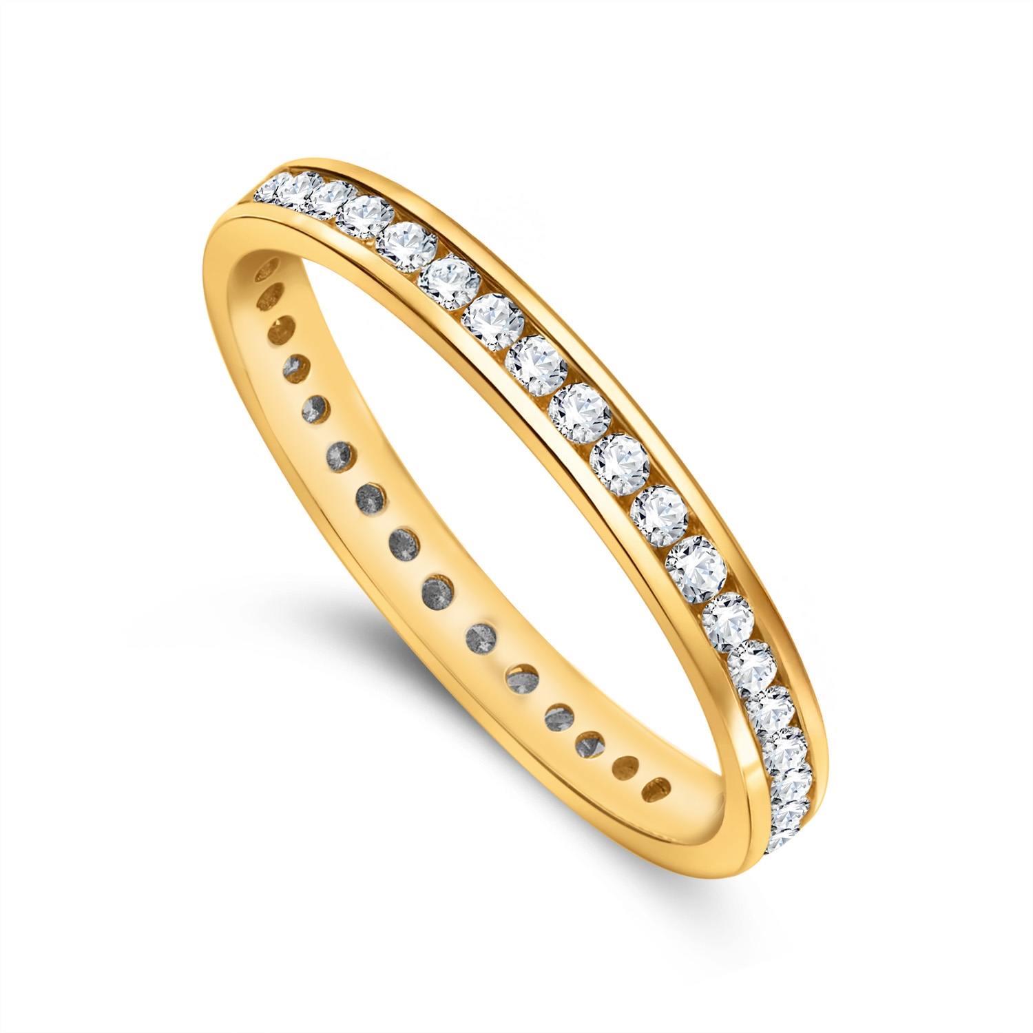 Obrączka damska, żółte złoto, diamenty, 2,5 mm RR35670-Y