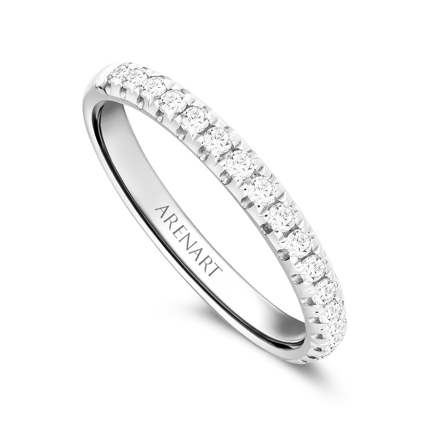 Obrączka damska, białe złoto, diamenty, 2,5 mm