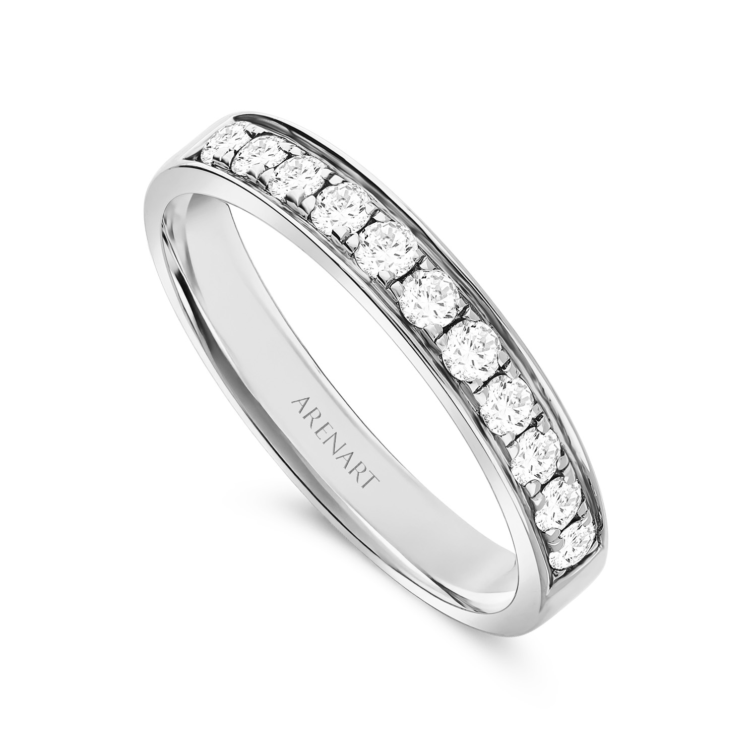 Obrączka damska, białe złoto, diamenty, 2,85 mm