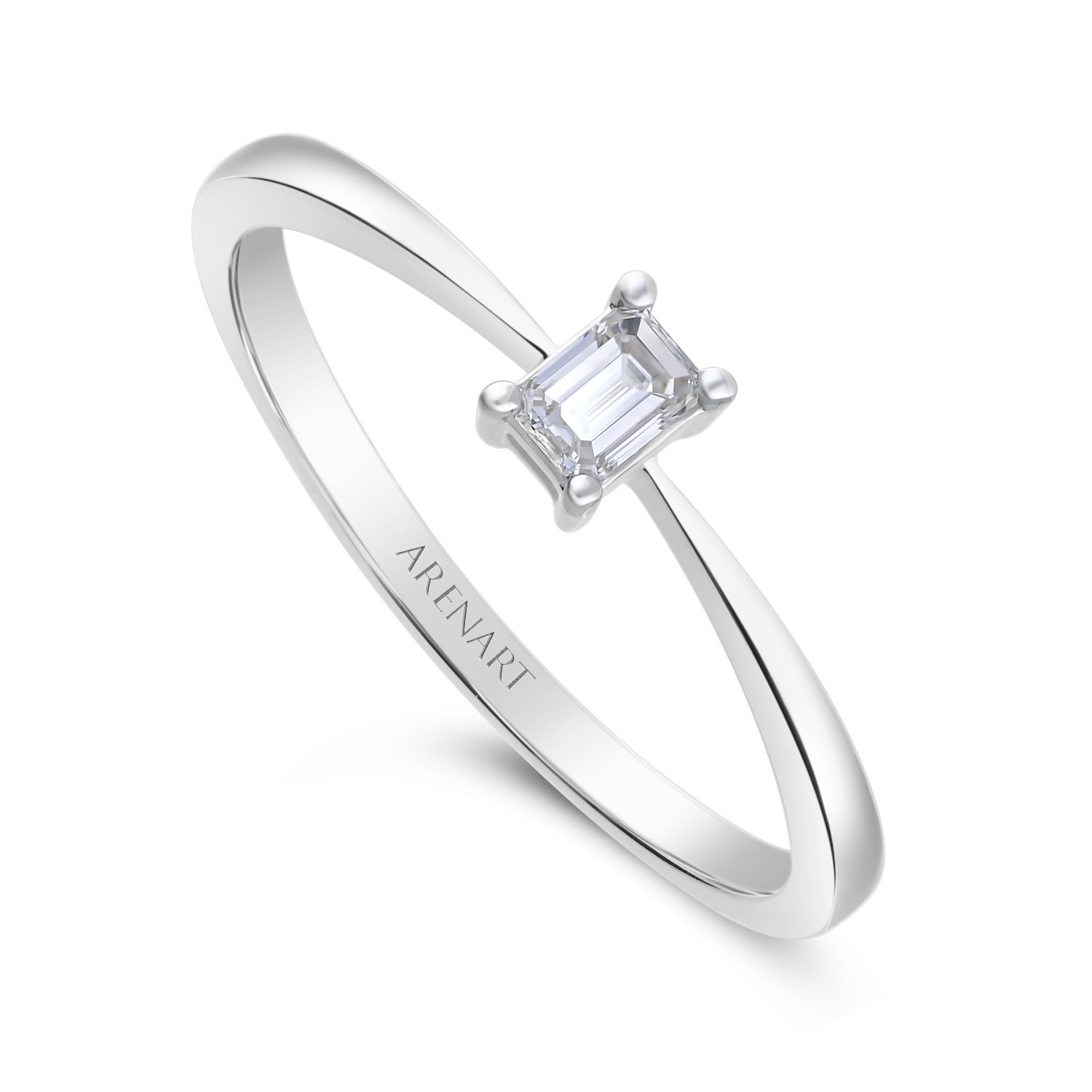 Pierscionek zaręczynowy z diamentem emerald, model SAR03990-W