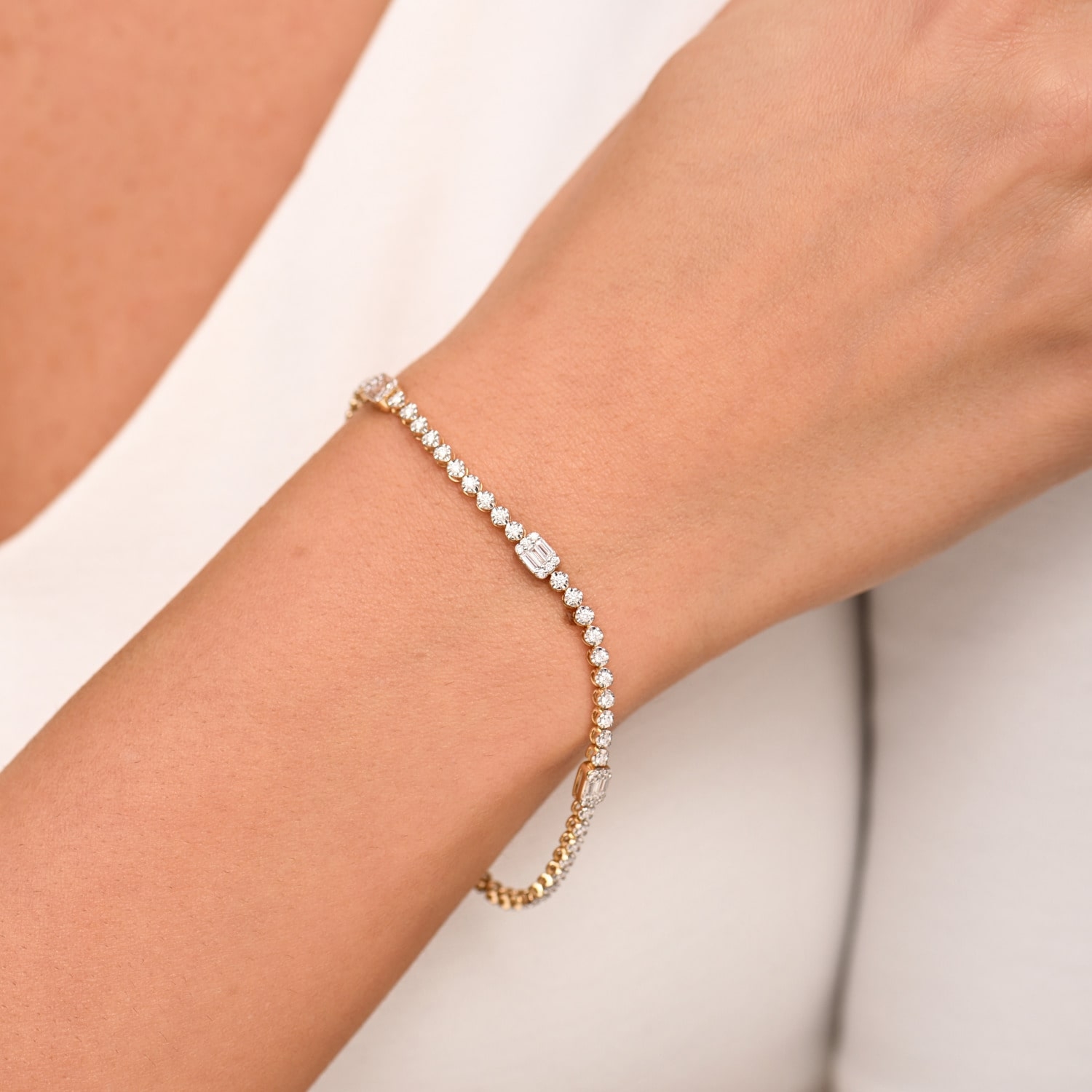 Złota bransoletka z diamentami 1,18ct, żółte złoto, 18 cm Złota bransoletka z diamentami 1,18ct, żółte złoto, 18 cm