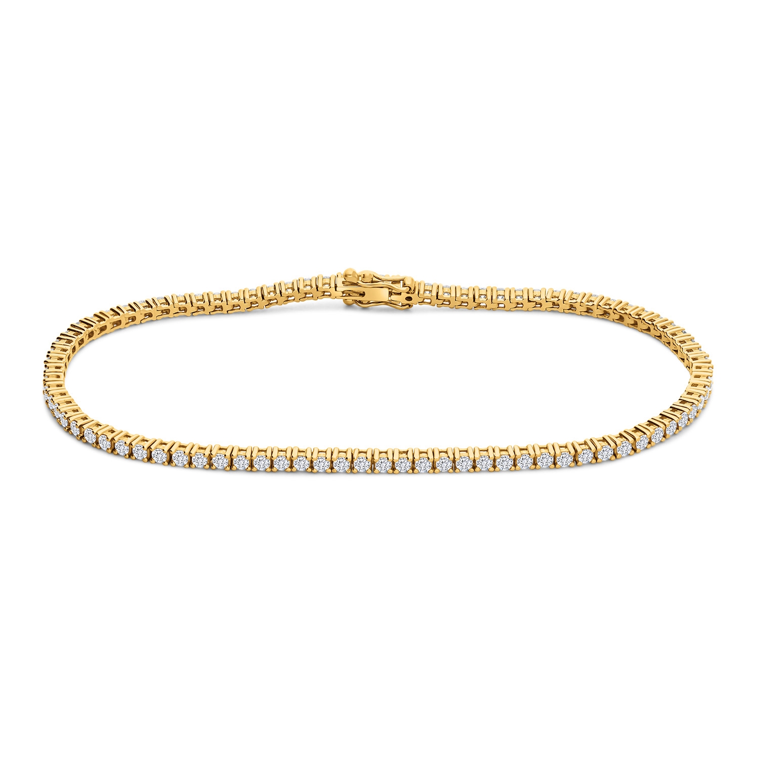 Złota bransoletka z diamentami, 20 cm, żółte złoto 585
