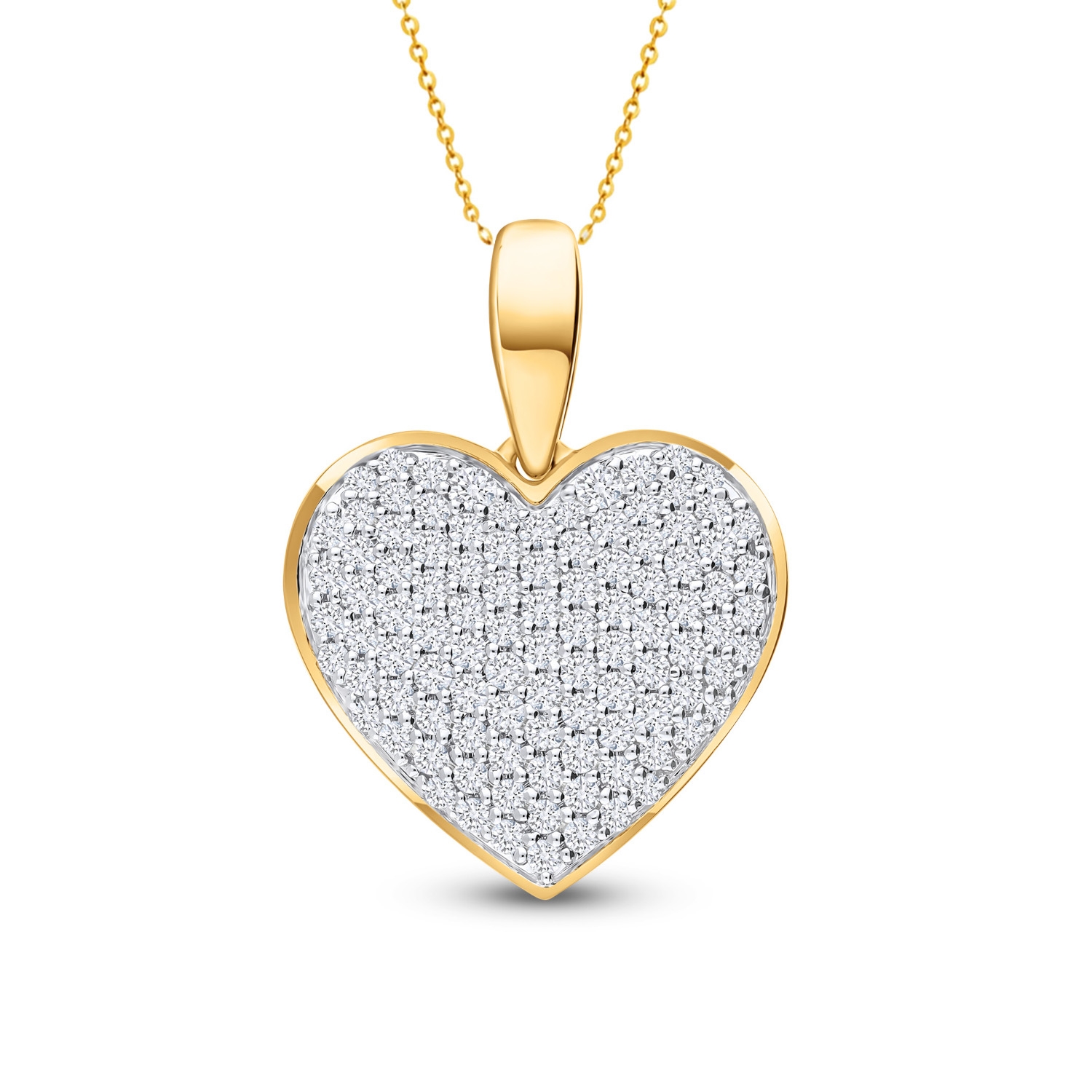 Złota zawieszka serce z diamentami 0,52ct, złoto żółte