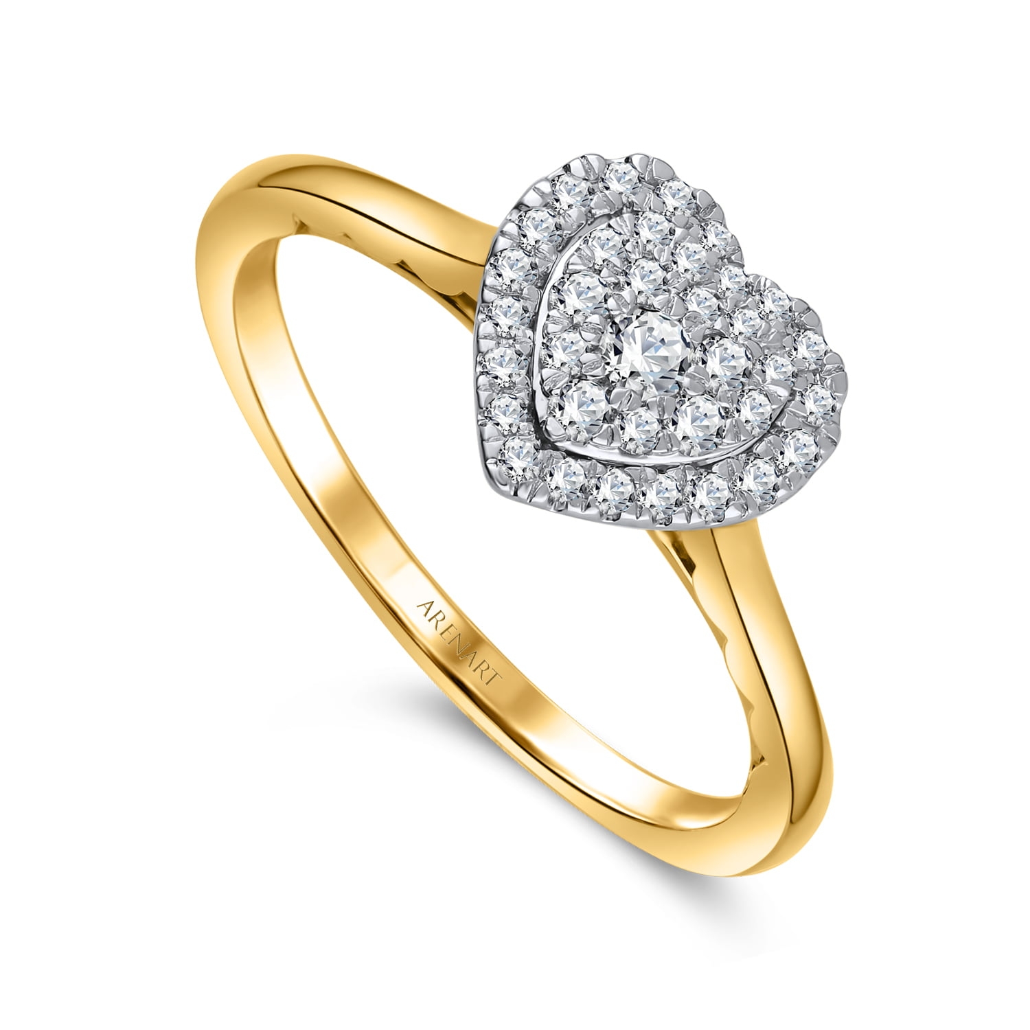 Pierścionek z diamentami, złoto żółte 585, model AMR02403-Y