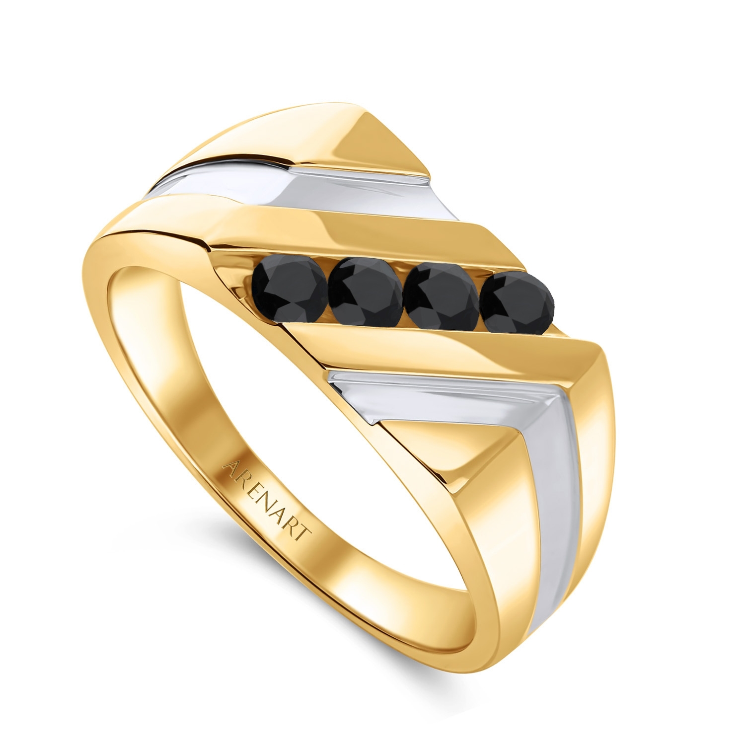 Sygnet męski z czarnymi diamentami model JAR34103A-YW