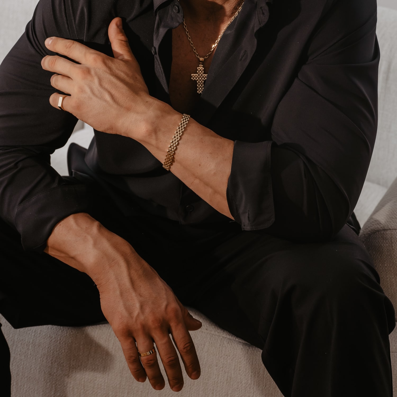 Sygnet męski, gładki, białe złoto Sygnet męski, gładki, białe złoto