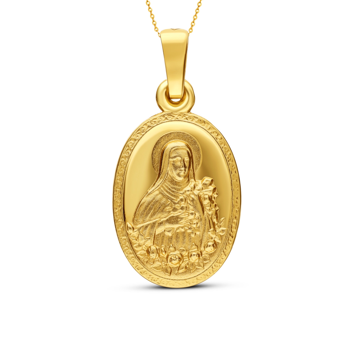 Medalik złoty z wizerunkiem św. Rity, żółte złoto 585 model MP00062-ST-Y