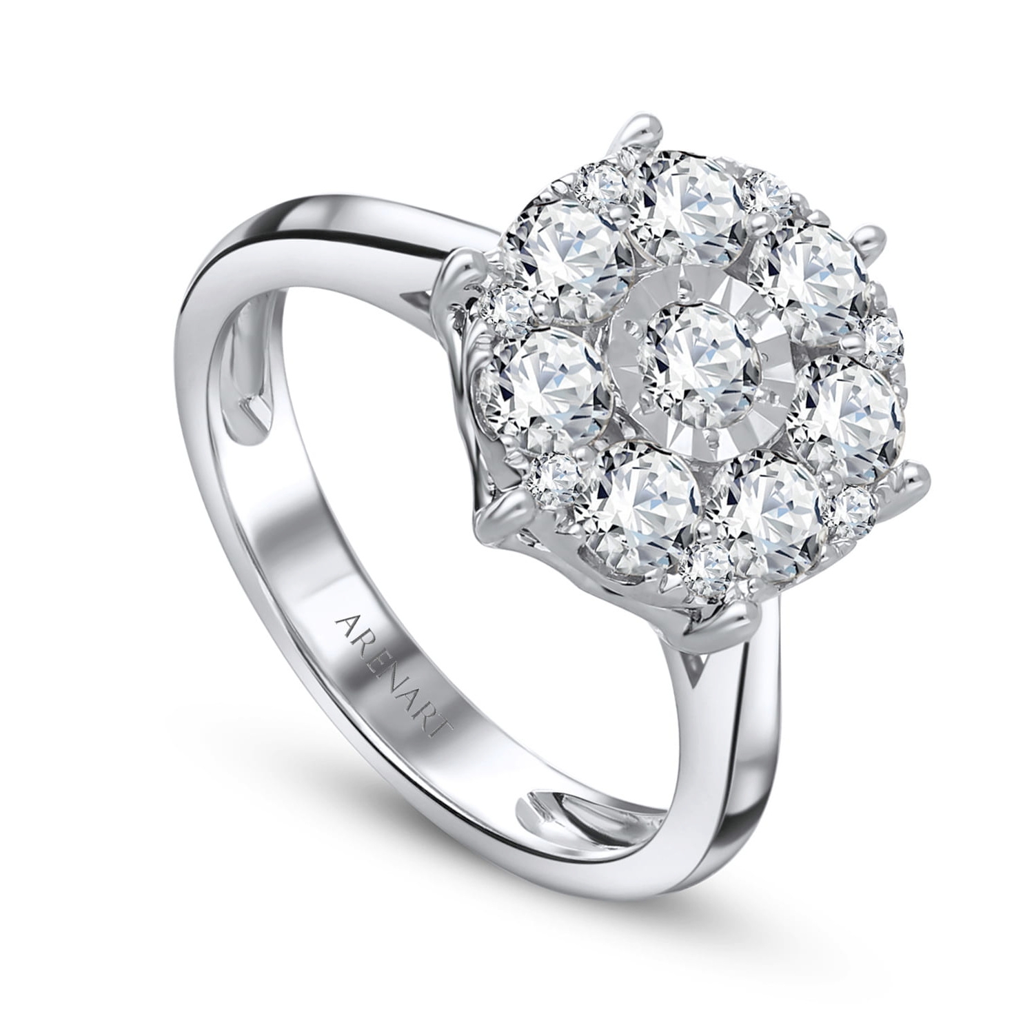 Pierścionek złoty z diamentami 1,13ct, białe złoto