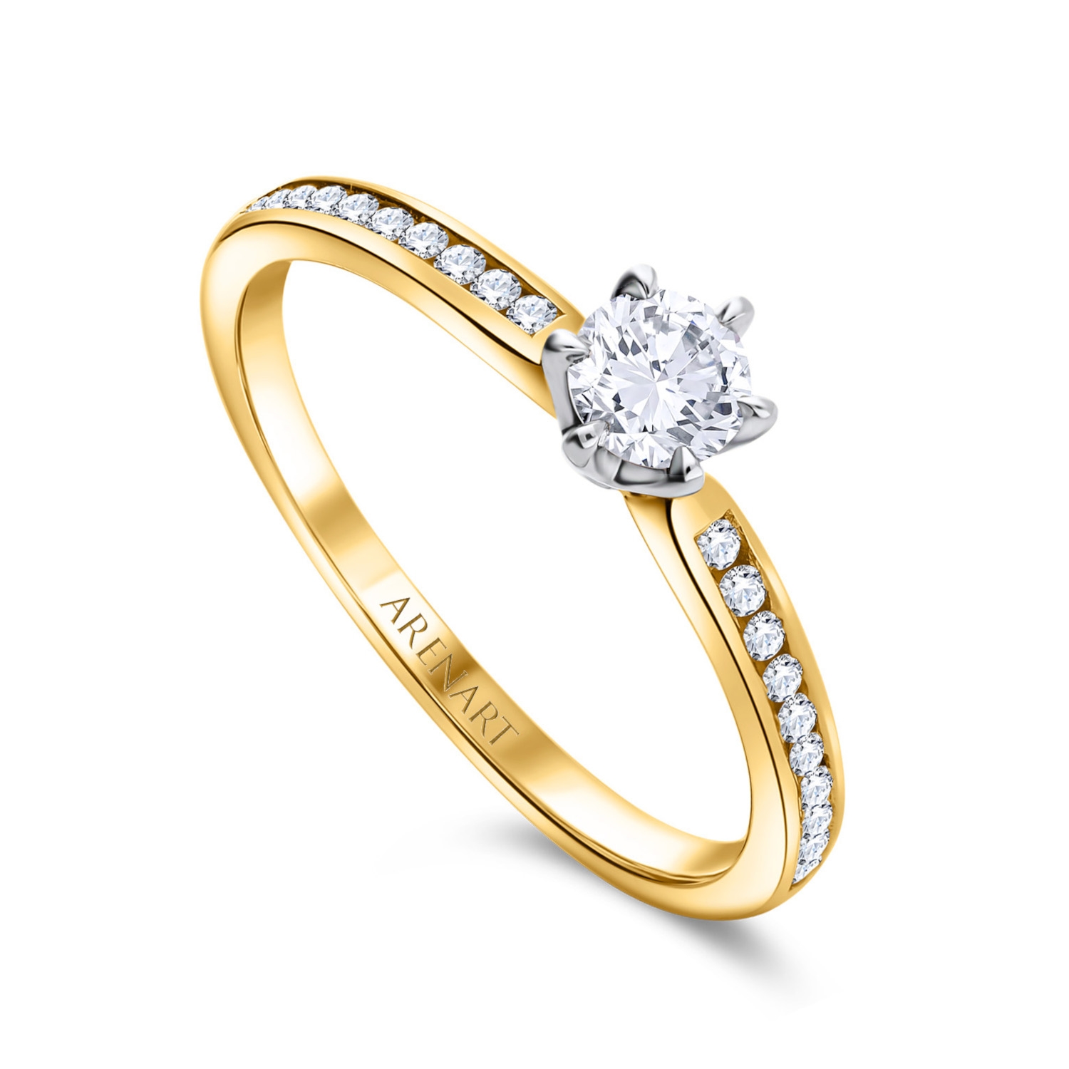 Pierścionek z diamentami 0,36ct, złoto dwukolorowe R06858-YW
