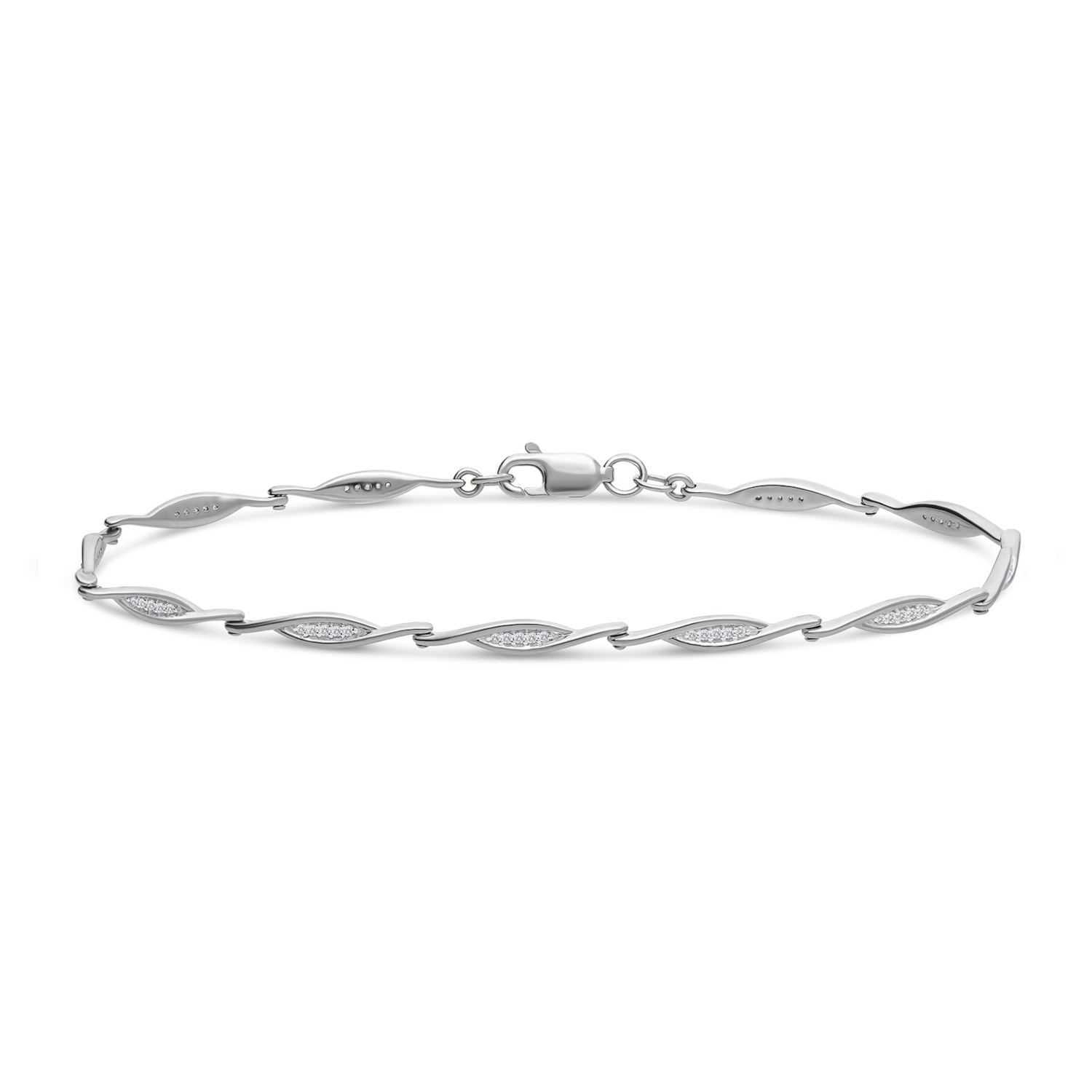 Bransoletka złota z diamentami 0,17ct, złoto białe