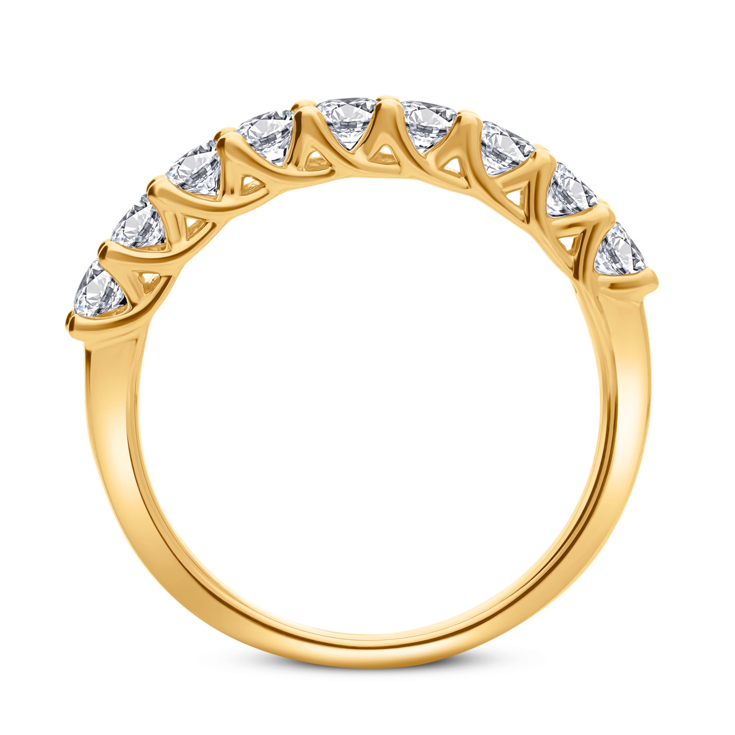 Złoty pierścionek typu obrączka z diamentami, złoto żółte Złoty pierścionek typu obrączka z diamentami, złoto żółte