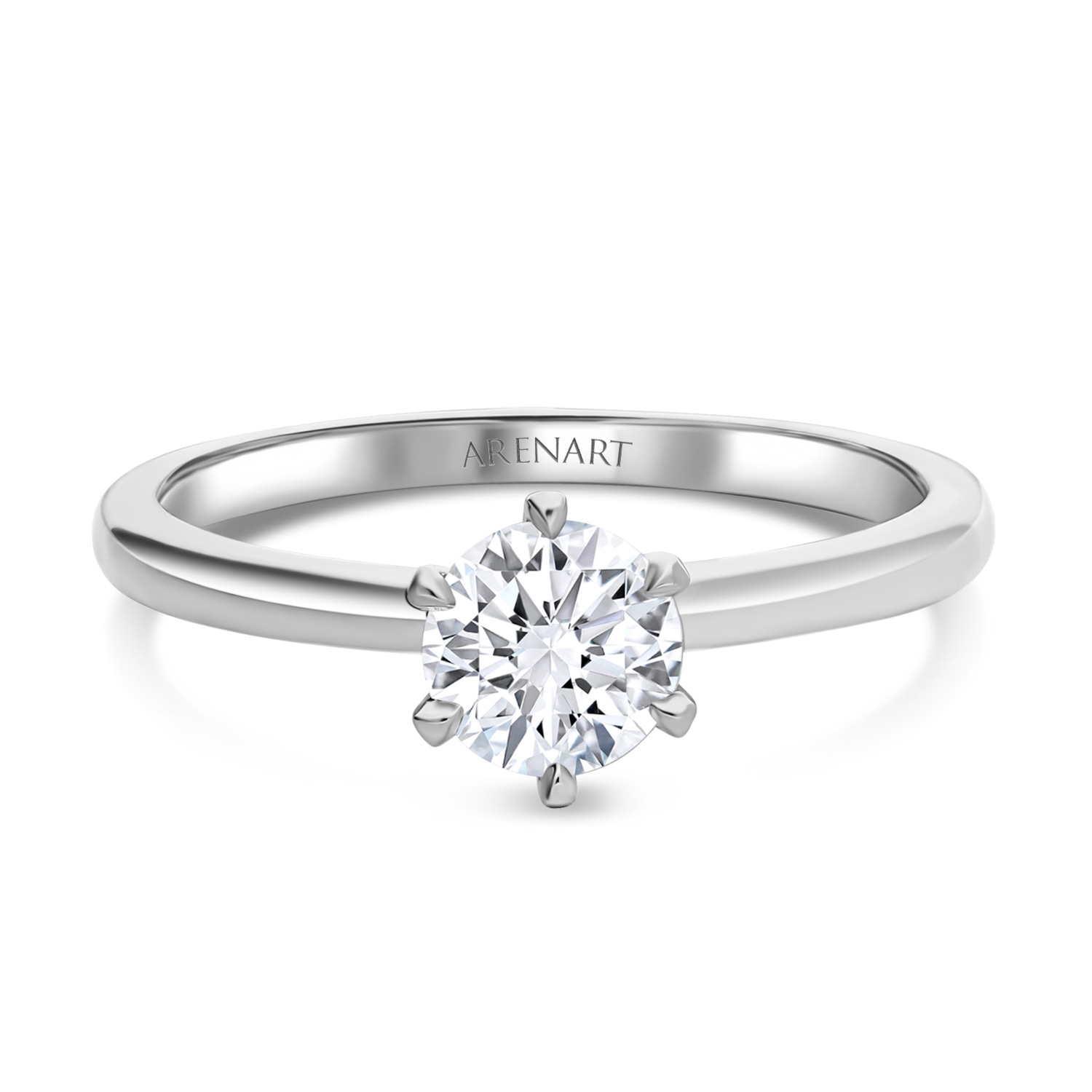 Pierścionek zaręczynowy z diamentem 0,7ct, złoto białe, certyfikat GIA Pierścionek zaręczynowy z diamentem 0,7ct, złoto białe, certyfikat GIA