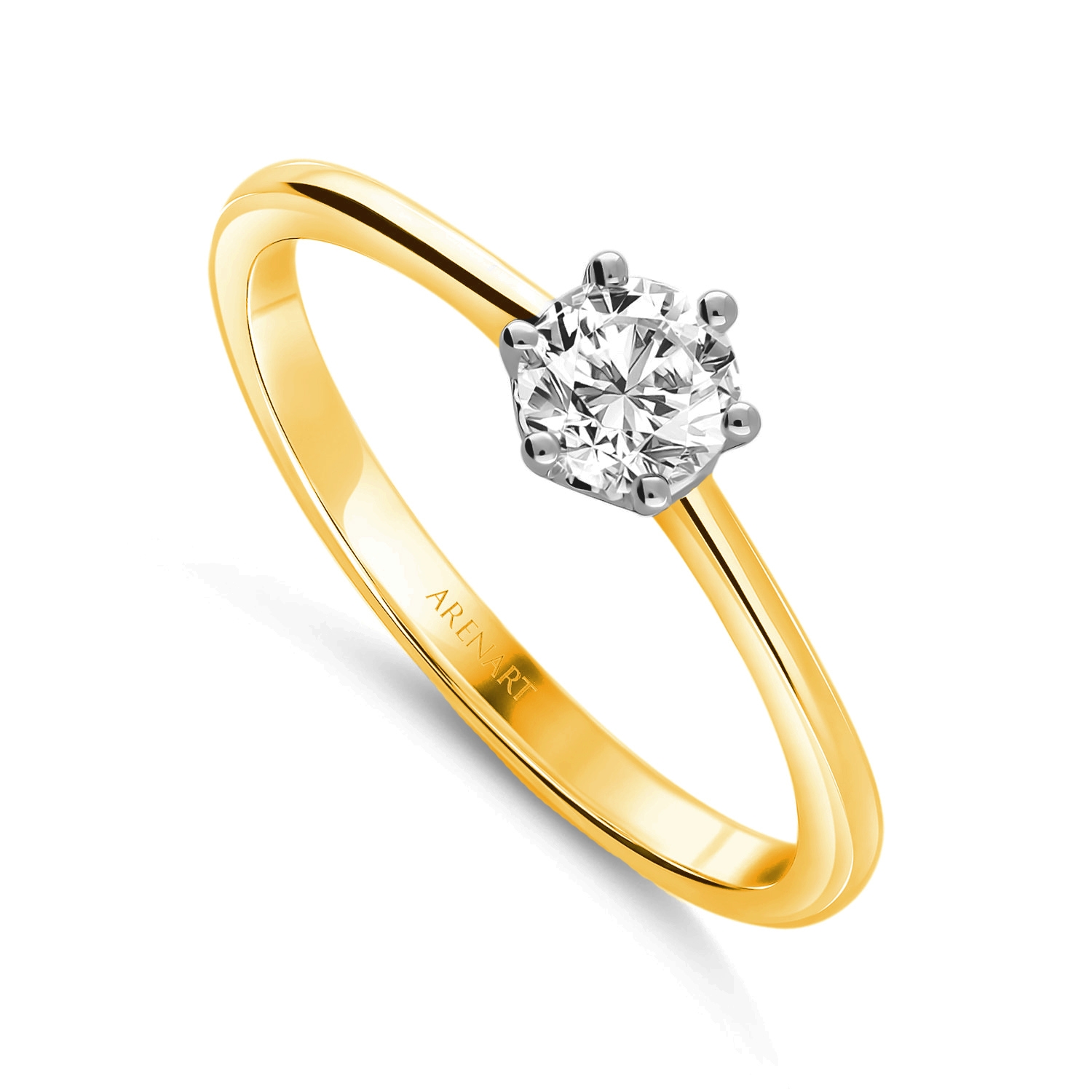 Pierścionek złoty z diamentem 0,38 karata model R09268-YW