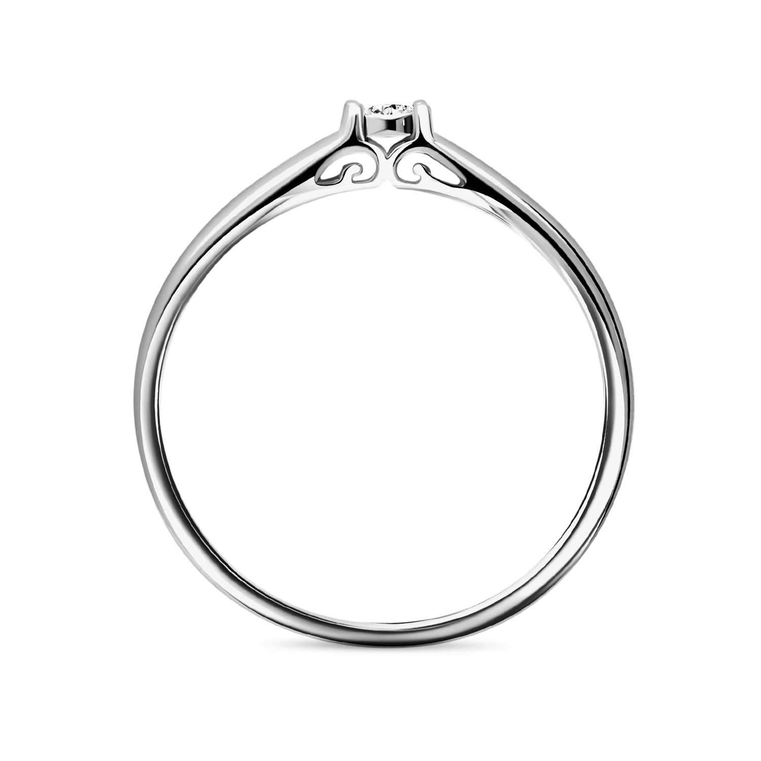 Złoty pierścionek z diamentem 0,05ct, złoto białe Złoty pierścionek z diamentem 0,05ct, złoto białe