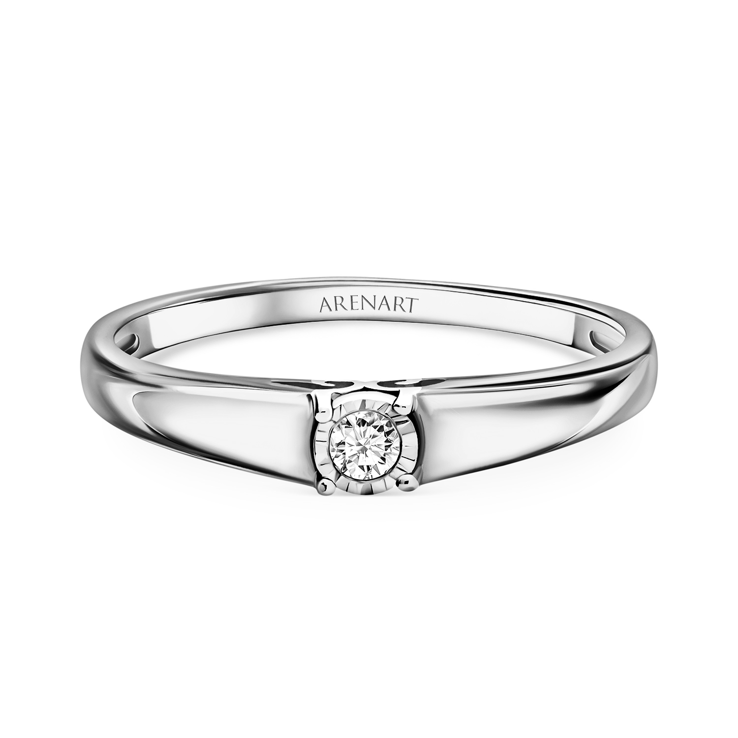 Złoty pierścionek z diamentem 0,05ct, złoto białe Złoty pierścionek z diamentem 0,05ct, złoto białe