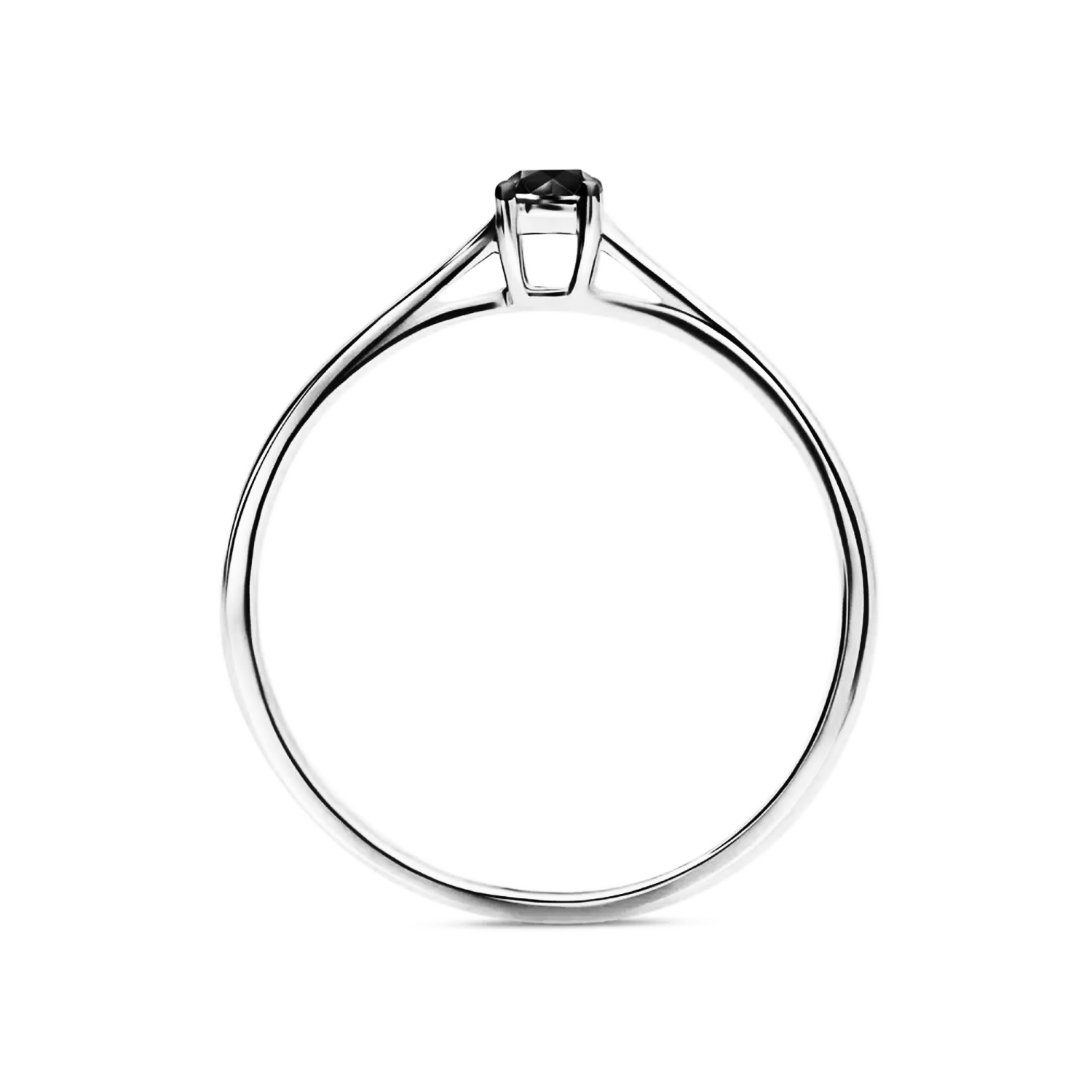 Złoty pierścionek z czarnym diamentem 0,11ct, złoto białe Złoty pierścionek z czarnym diamentem 0,11ct, złoto białe