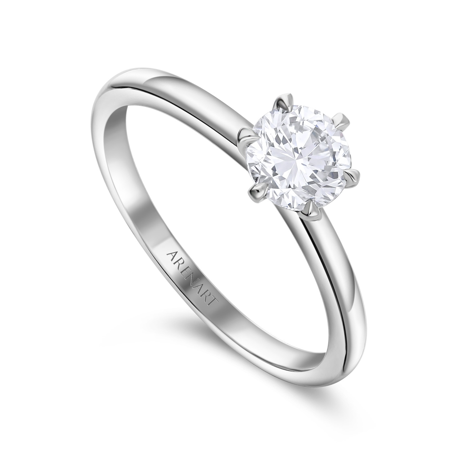 Złoty pierścionek zaręczynowy z diamentem 0,7ct, model R09129
