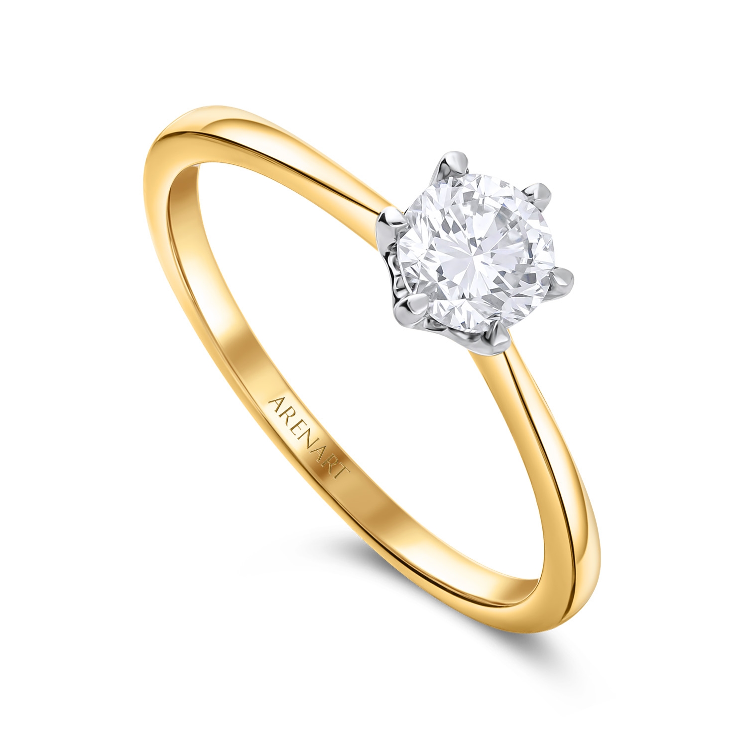 Zaręczynowy pierścionek z diamentem 0,5ct, certyfikat GIA