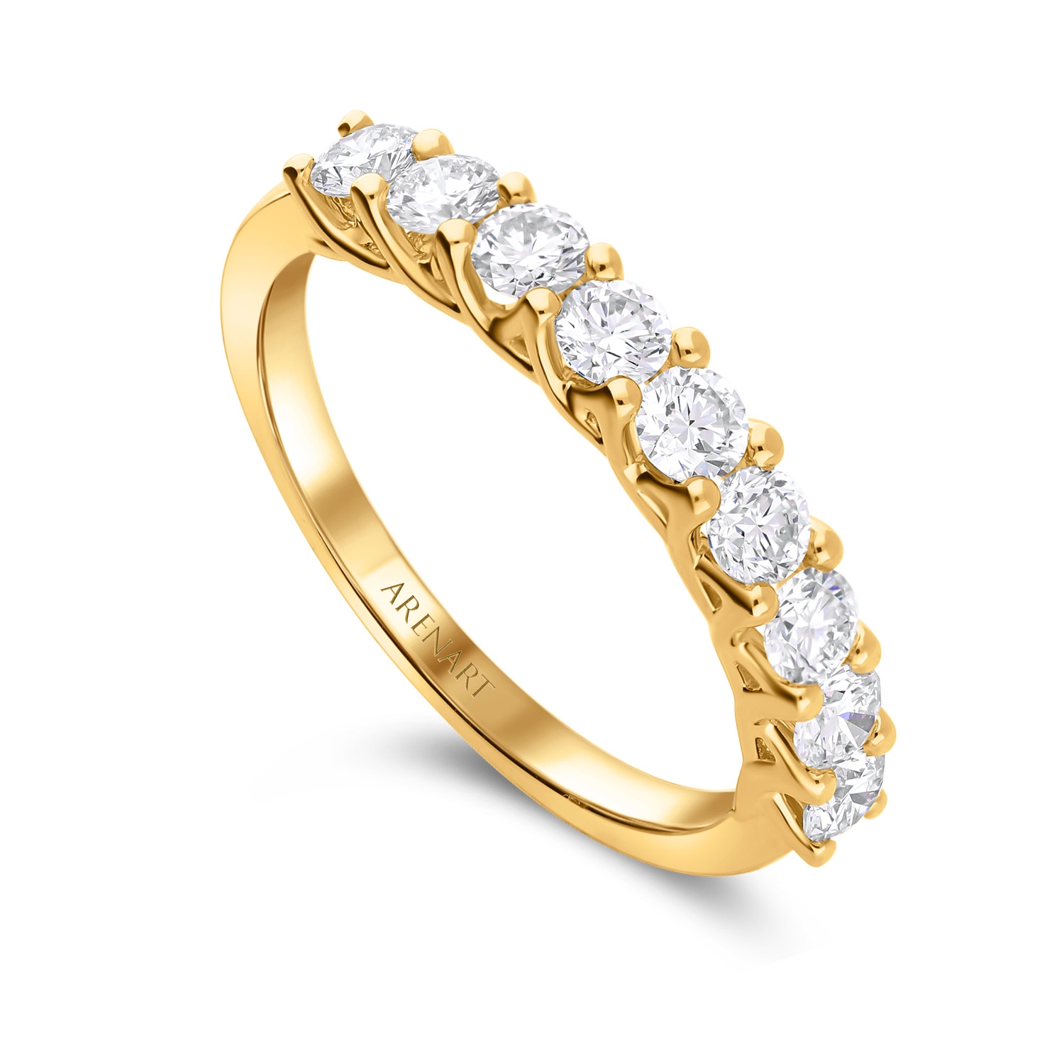 Obrączkowy złoty pierścionek z diamentami, model R06639-Y