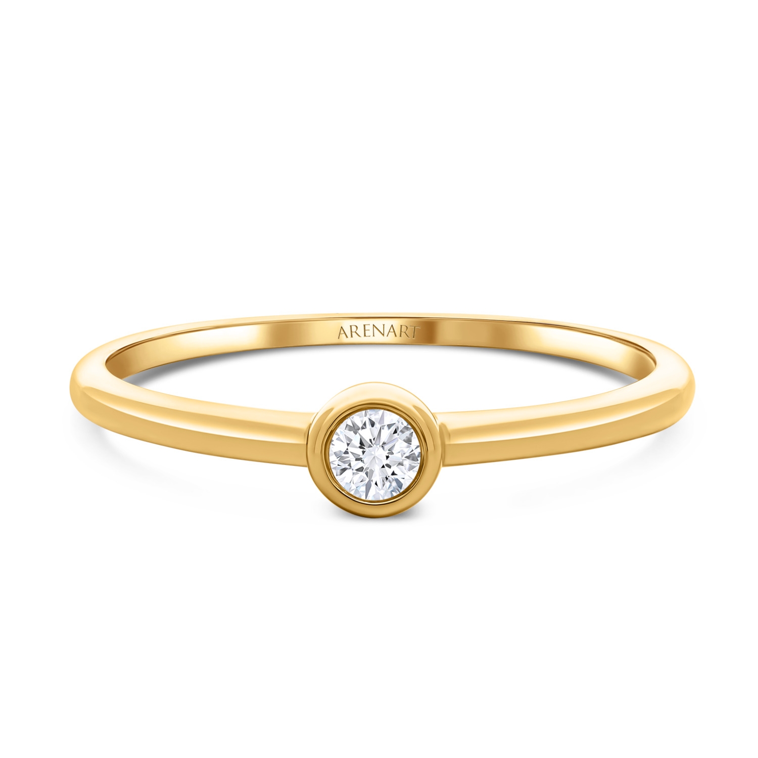 Złoty pierścionek carga z diamentem 0,09ct, złoto żółte Złoty pierścionek carga z diamentem 0,09ct, złoto żółte