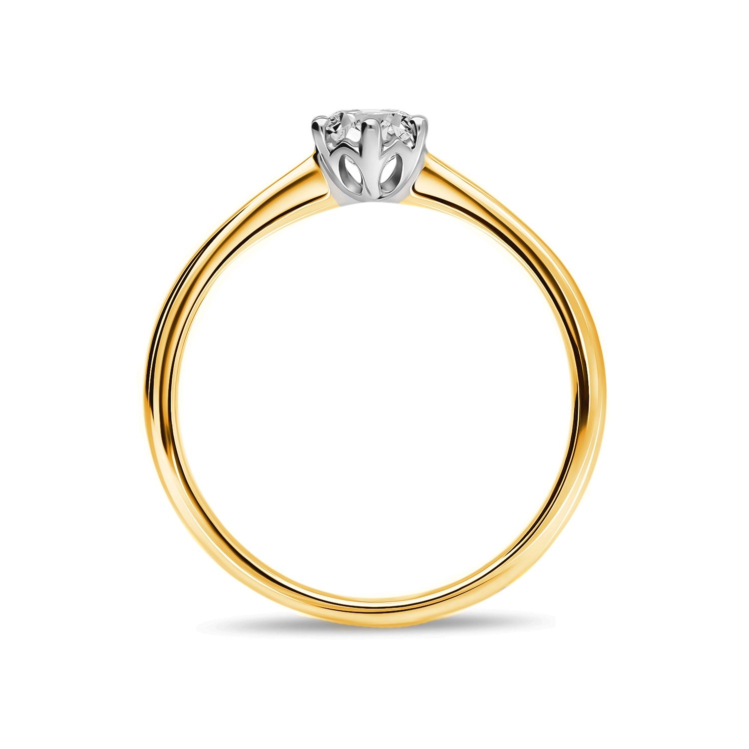 Złoty pierścionek zaręczynowy z diamentem 0,38ct, złoto dwukolorowe Złoty pierścionek zaręczynowy z diamentem 0,38ct, złoto dwukolorowe