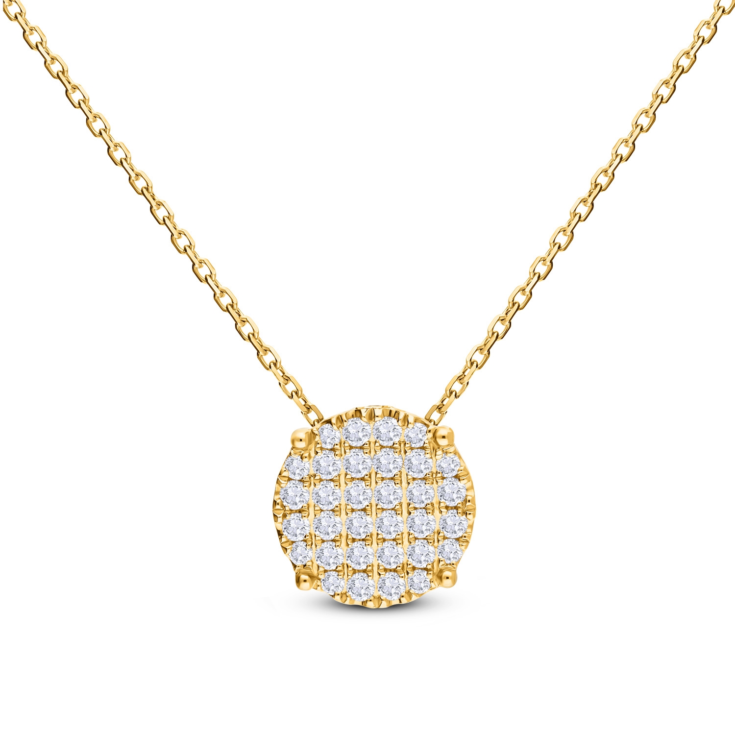 Diamentowy naszyjnik 45 cm, żółte złoto próby 585