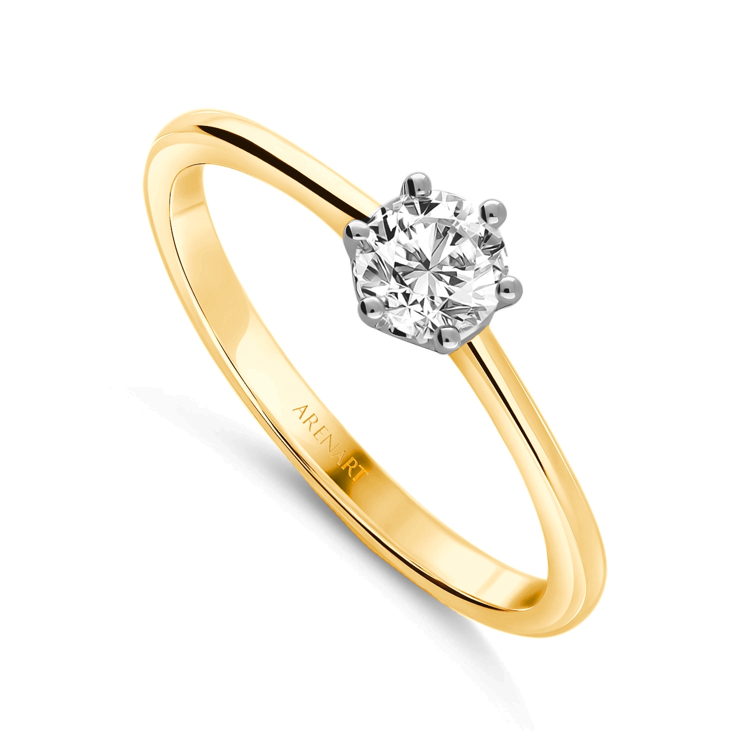 Pierścionek złoty z diamentem 0,38 karata model R09268-YW