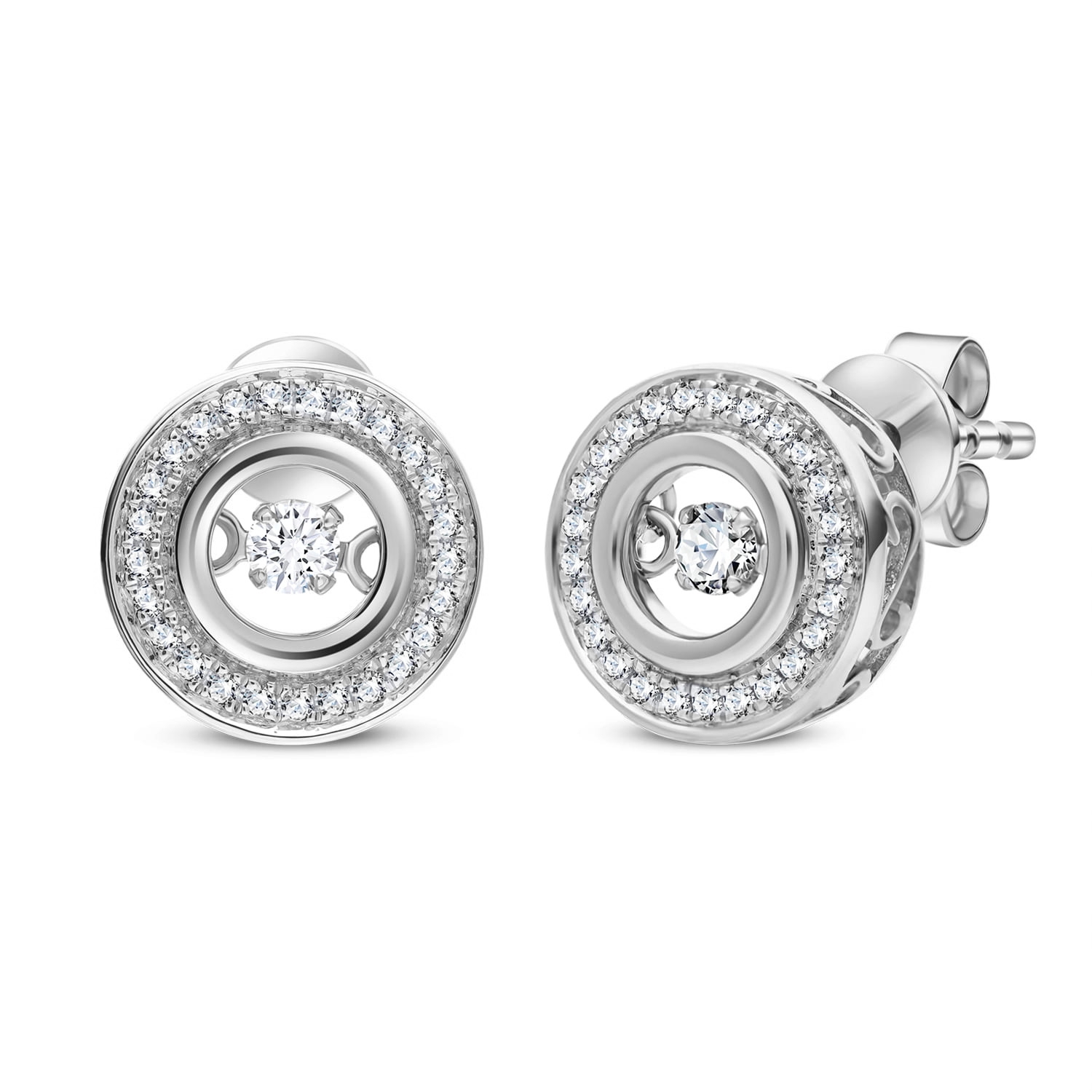 Kolczyki z diamentami 0,24ct, białe złoto 585, model E03417-W-S