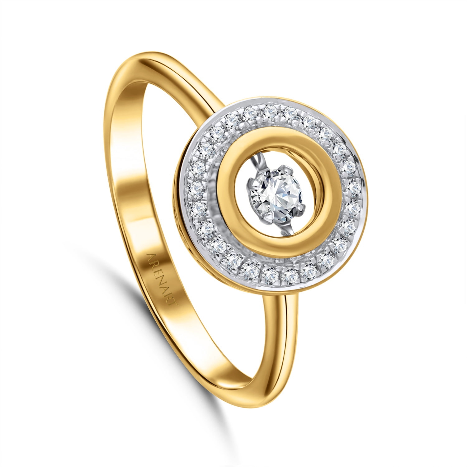 Złoty pierścionek z diamentami, Dancing Diamonds model R03417-Y