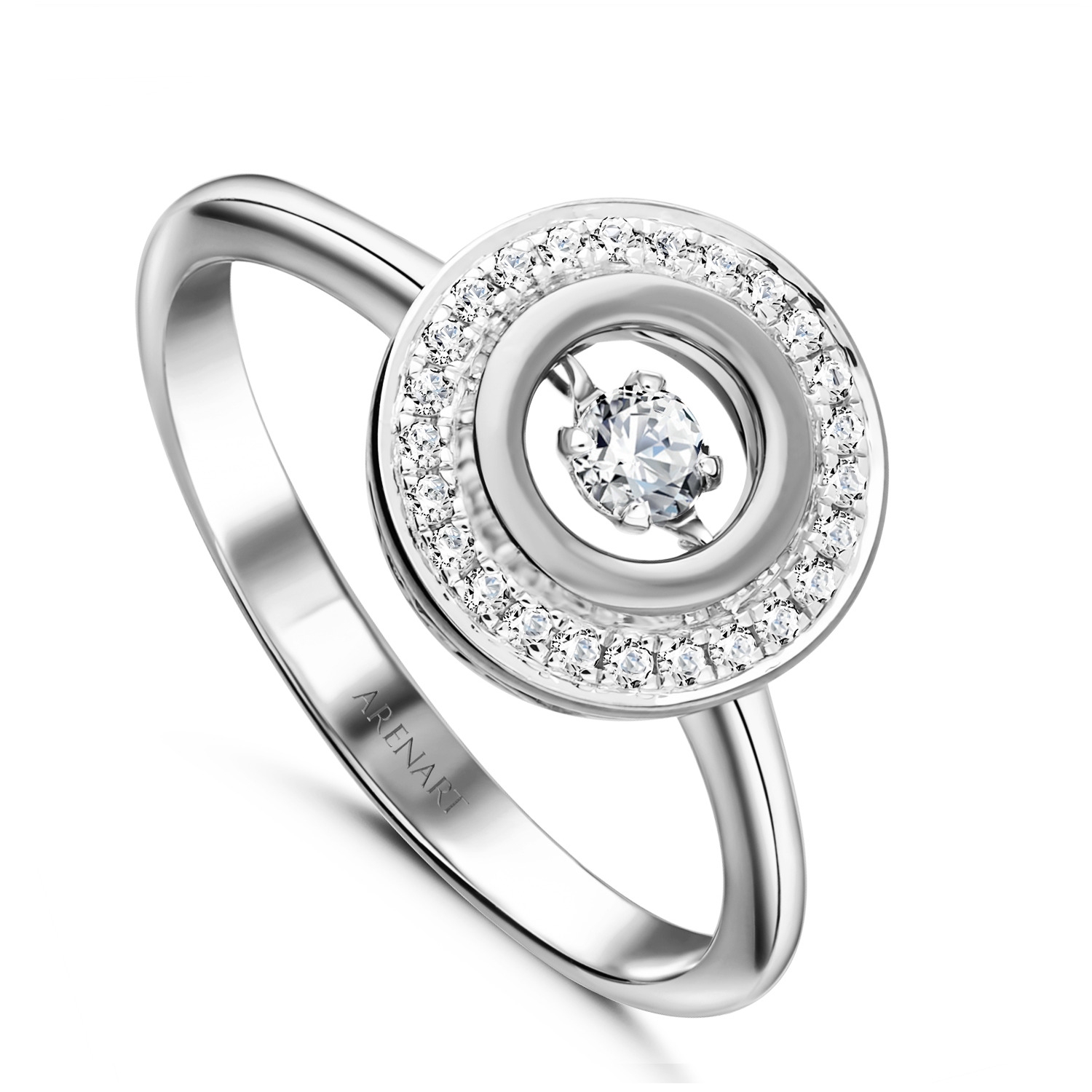 Złoty pierścionek z diamentami 0,16 karata, model R03417-W