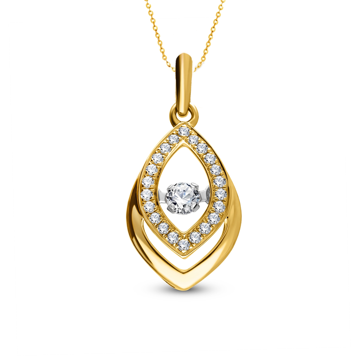 Zawieszka złota z diamentami 0,12ct, żółte złoto