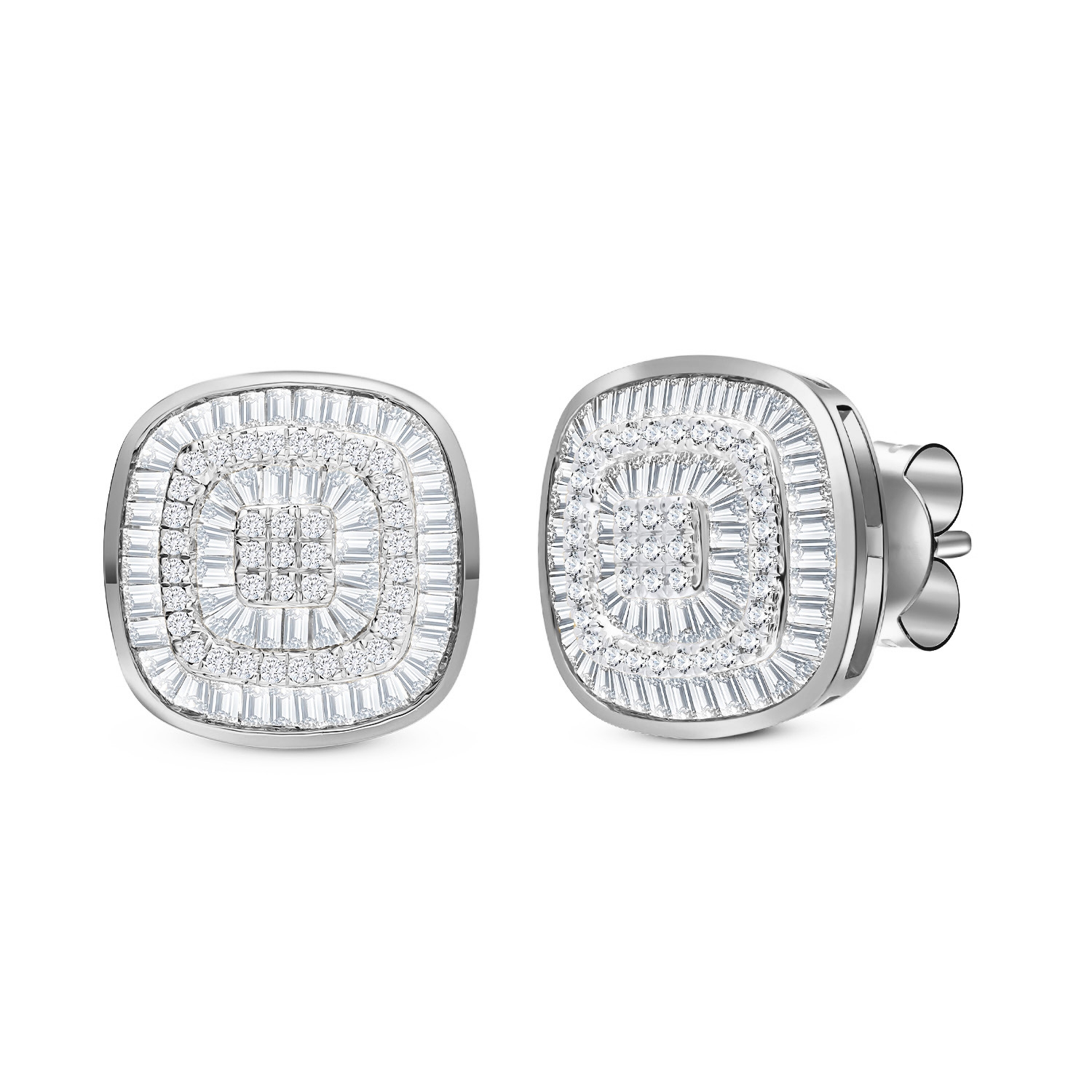 Złote kolczyki z diamentami 1,04ct, białe złoto
