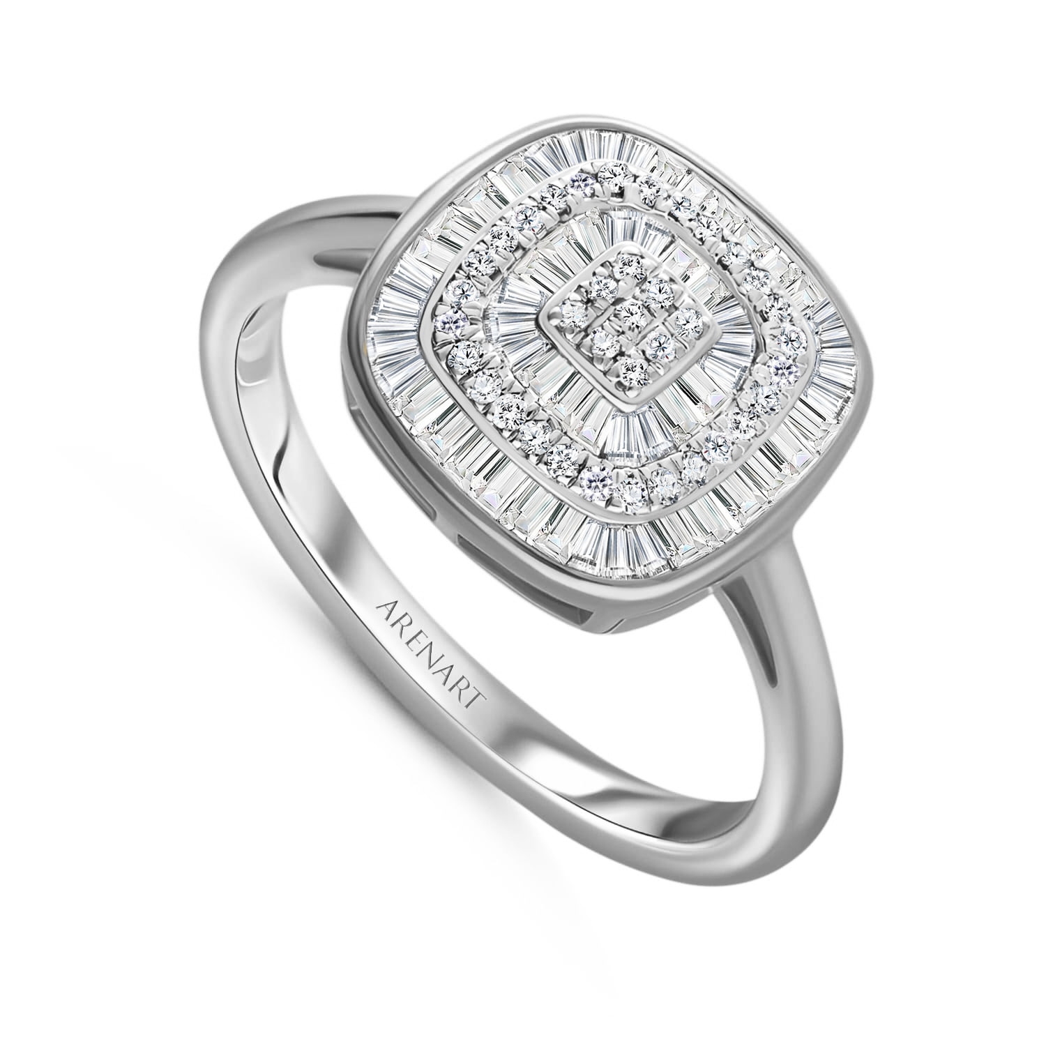 Pierścionek z diamentami, białe złoto próby 585 model SAR05003-W