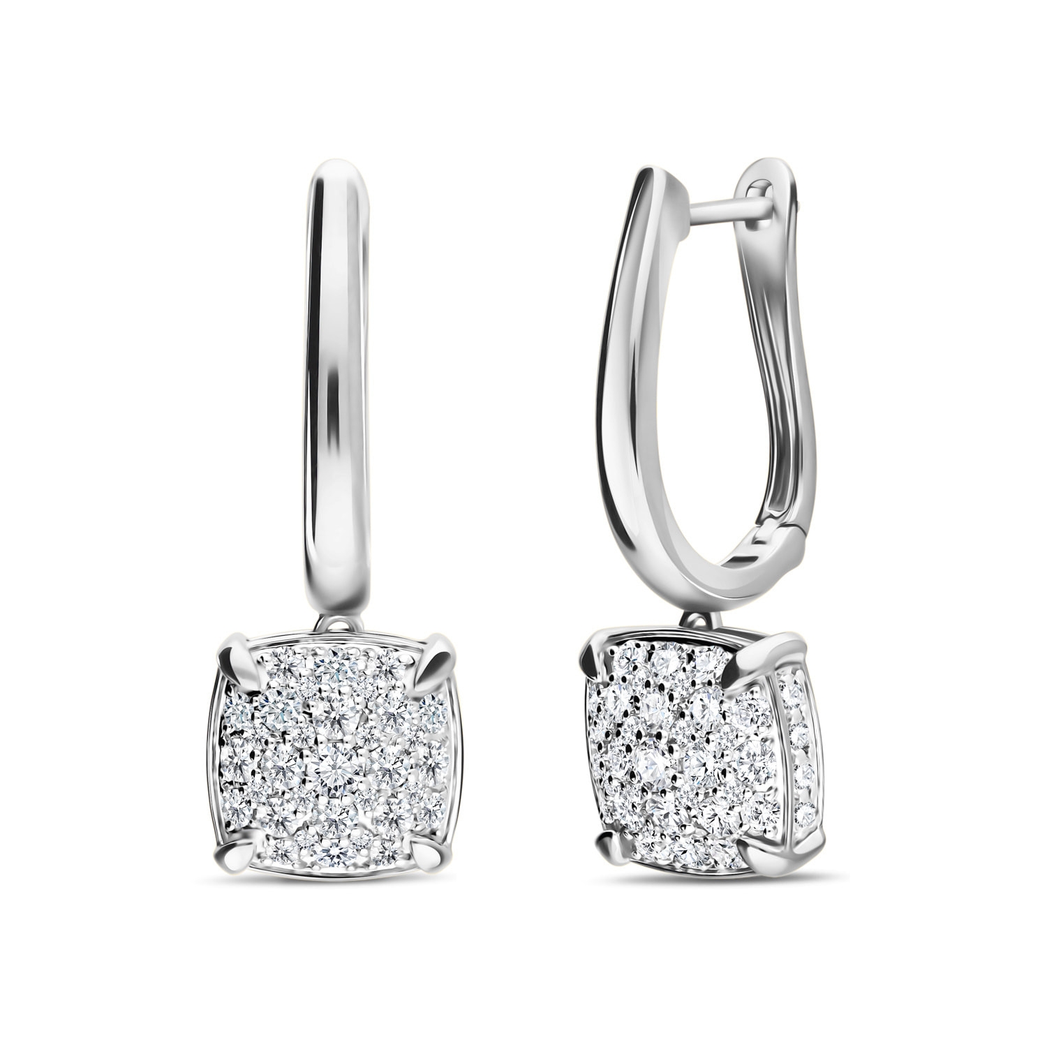 Kolczyki wiszące z diamentami, białe złoto próby 585, model JAE11561-W-A