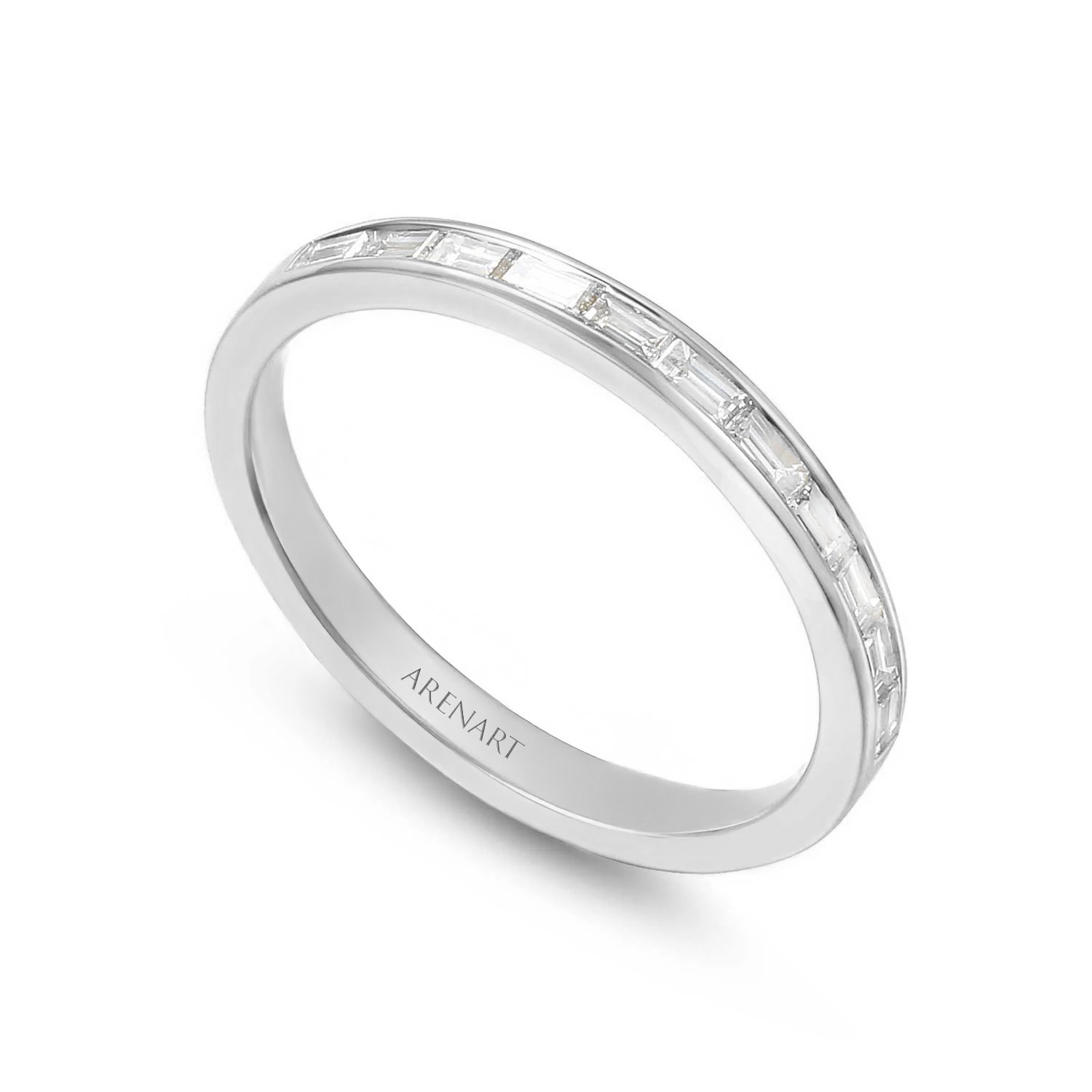 Obrączka damska, białe złoto, diamenty, 2,15 mm
