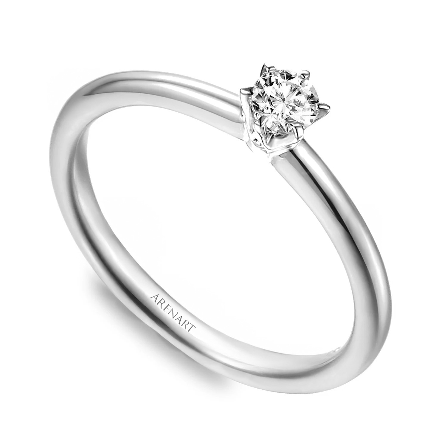 Pierścionek z diamentem 0,20ct, zaręczynowy, białe złoto