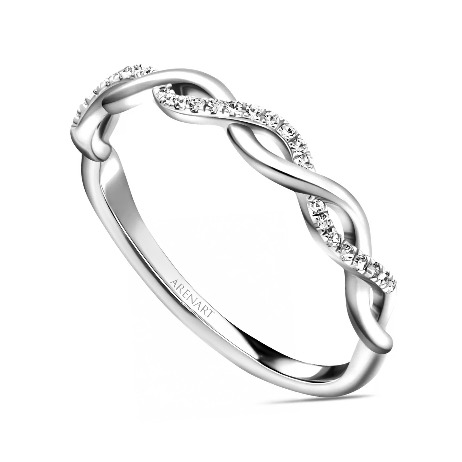 Pierścionek z diamentami, białe złoto R79256-W