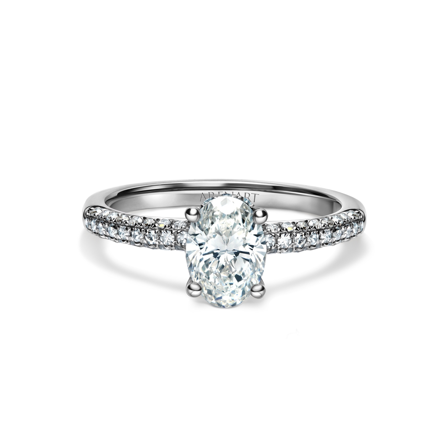 Pierścionek zaręczynowy z diamentami, białe złoto próby 585