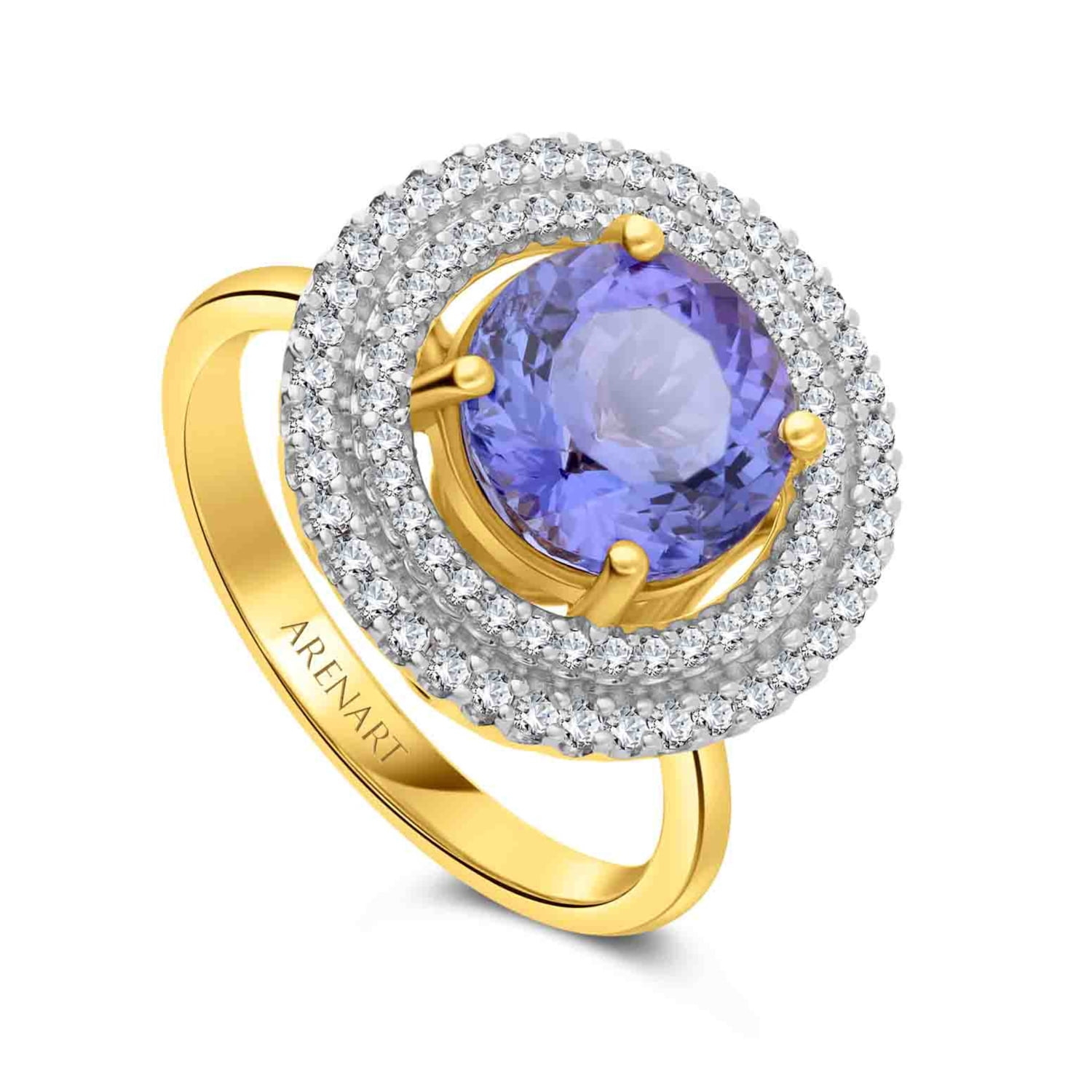 Pierścionek z tanzanitem i diamentami model SAR02445-Y-T