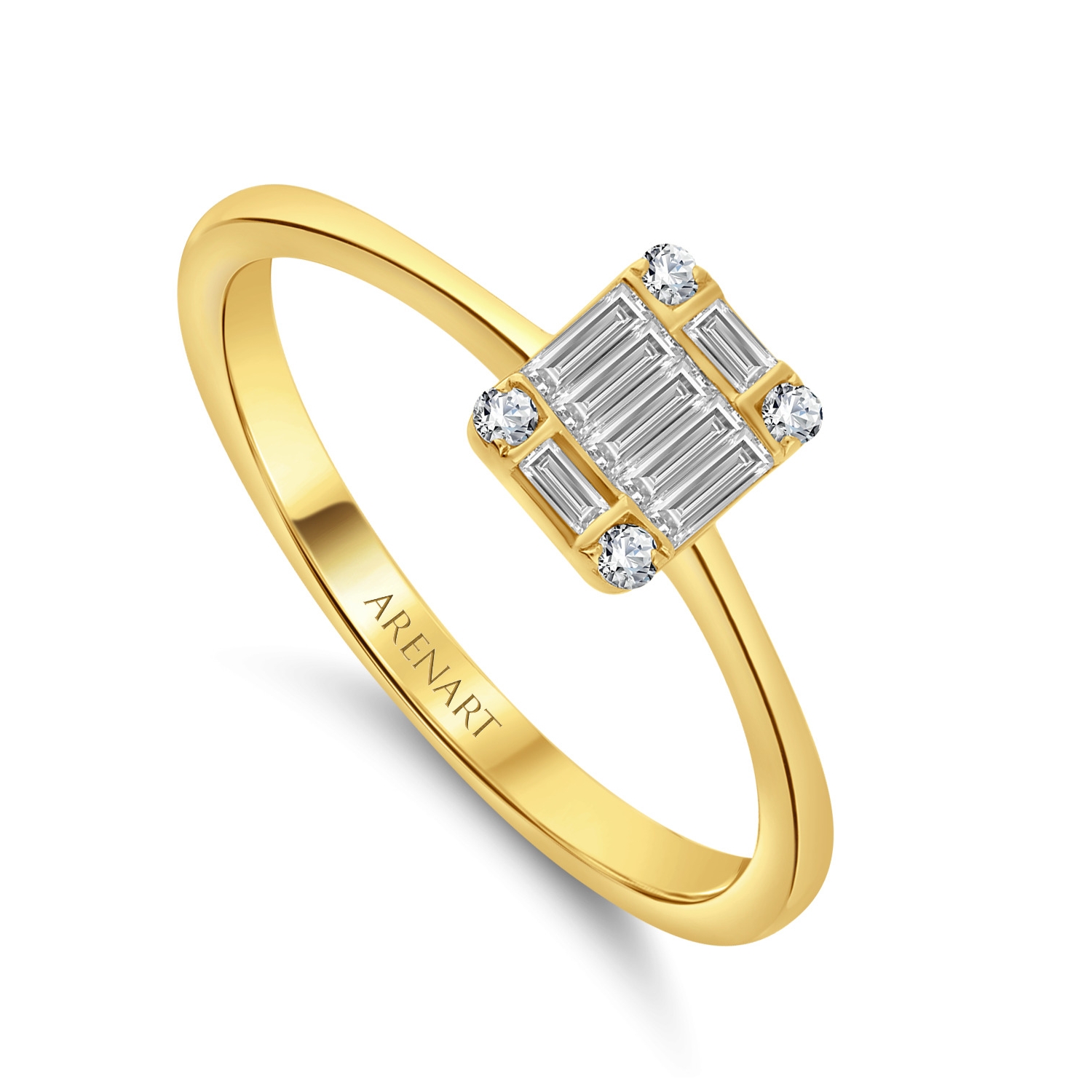 Pierścionek zaręczynowy z diamentami 0,17ct, złoto żółte
