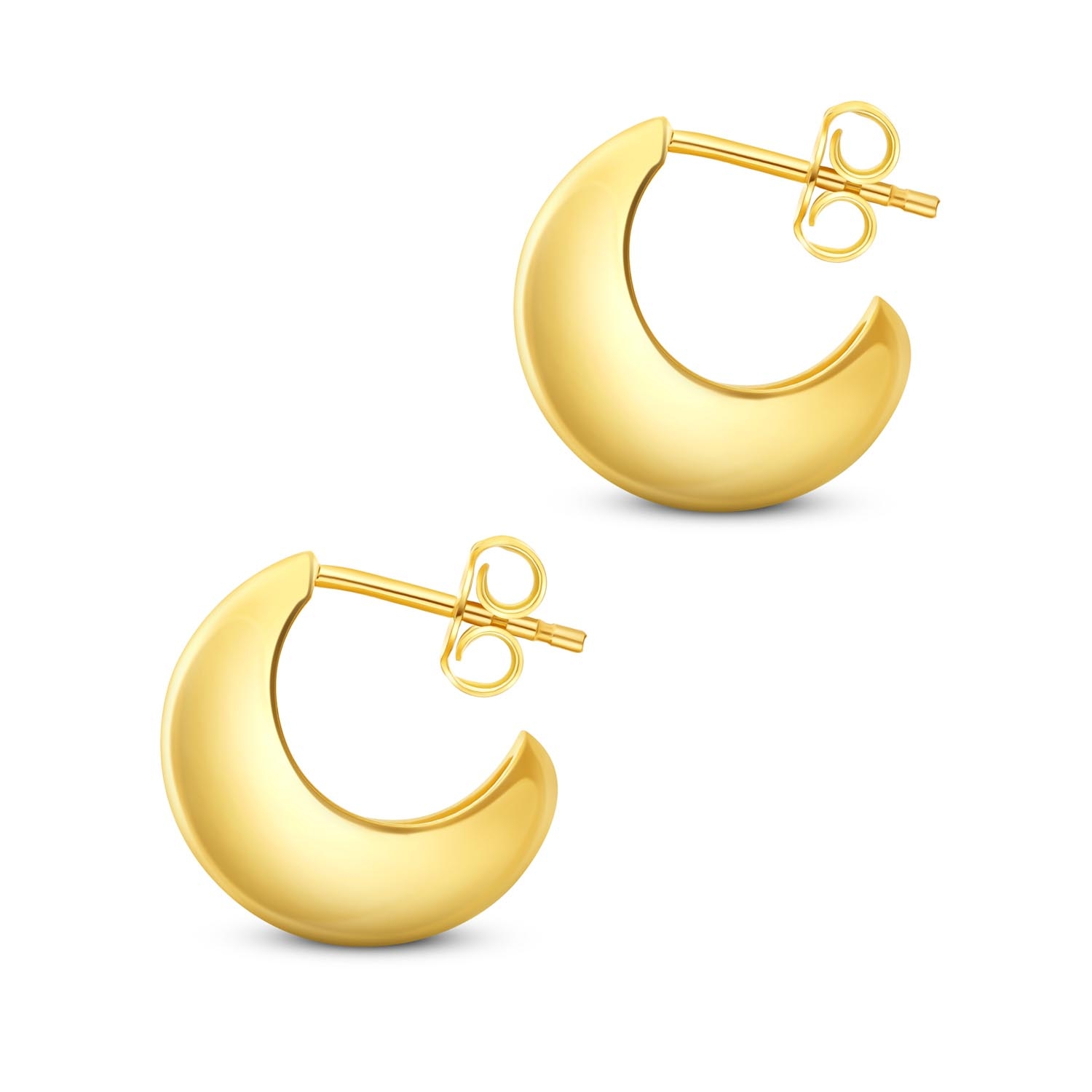 Kolczyki złote półkule, żółte złoto Kolczyki złote półkule, żółte złoto