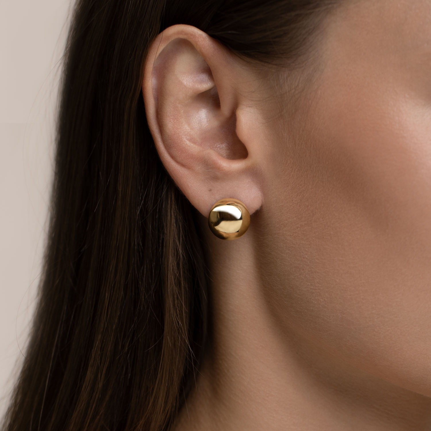 Kolczyki złote półkule, żółte złoto Kolczyki złote półkule, żółte złoto