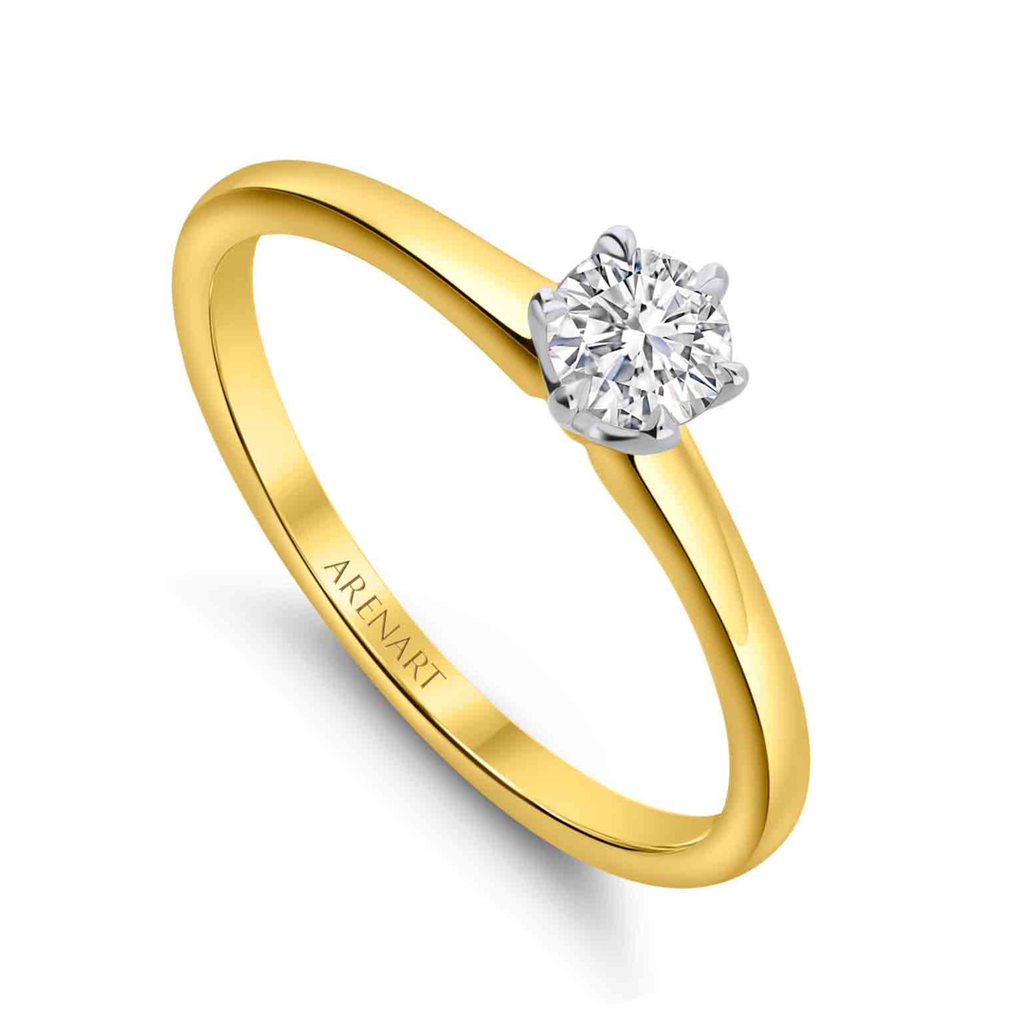 Pierścionek z diamentem, dwukolorowe złoto R07769-YW