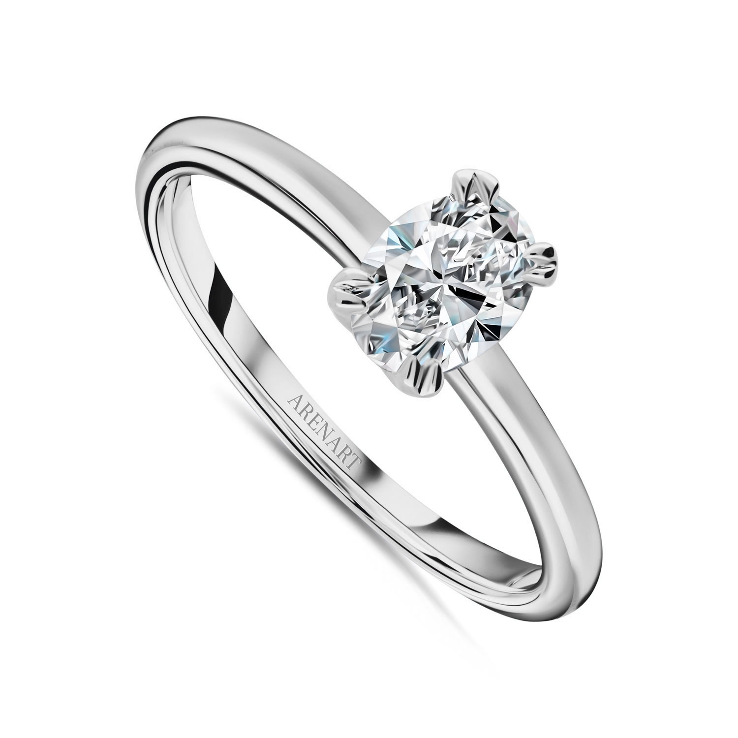 Pierścionek z diamentem 0,60ct, certyfikat GIA, białe złoto R07910-W-H-VS2