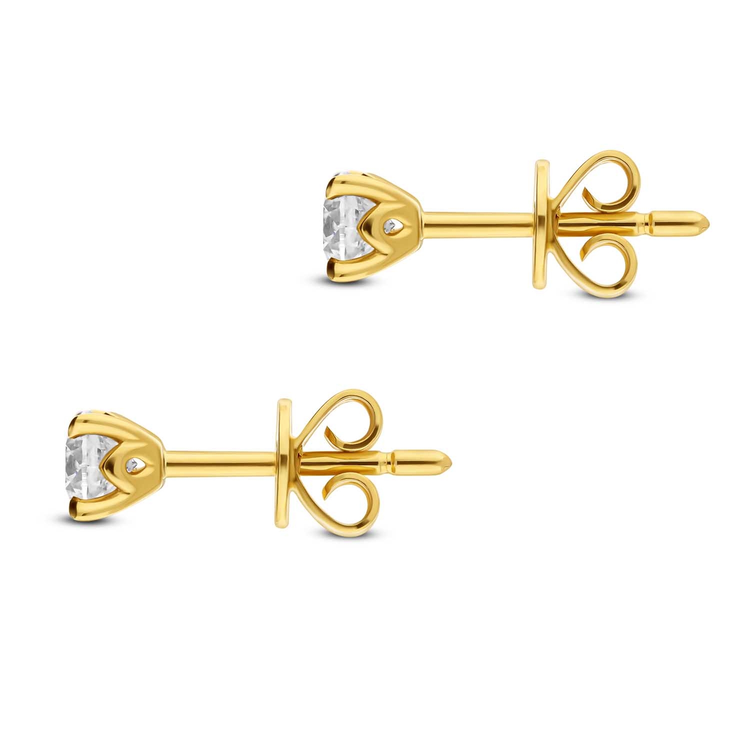 Kolczyki złote z diamentami 0,47ct, na sztyft, żółte złoto Kolczyki złote z diamentami 0,47ct, na sztyft, żółte złoto