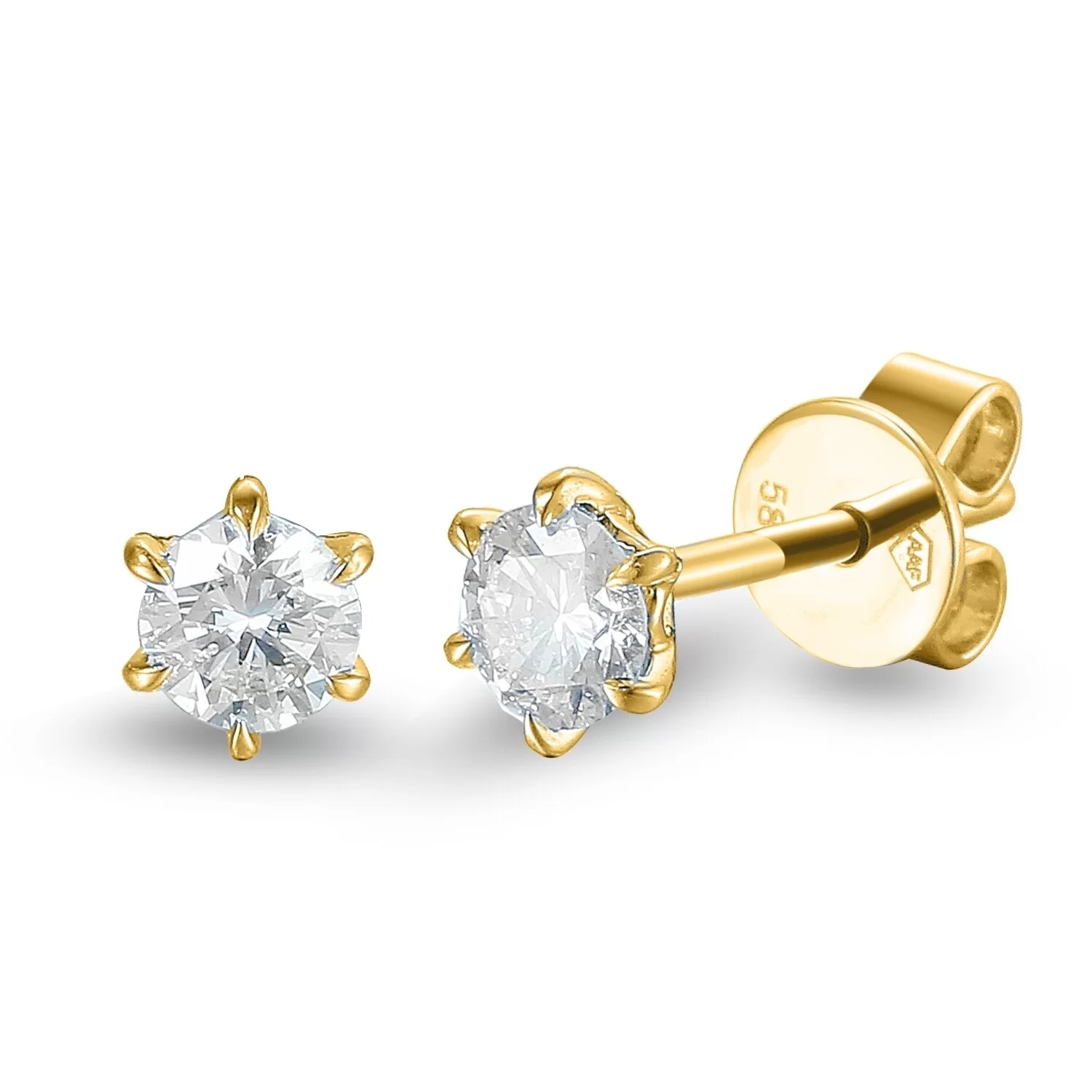Kolczyki z diamentami 0,46ct, żółte złoto