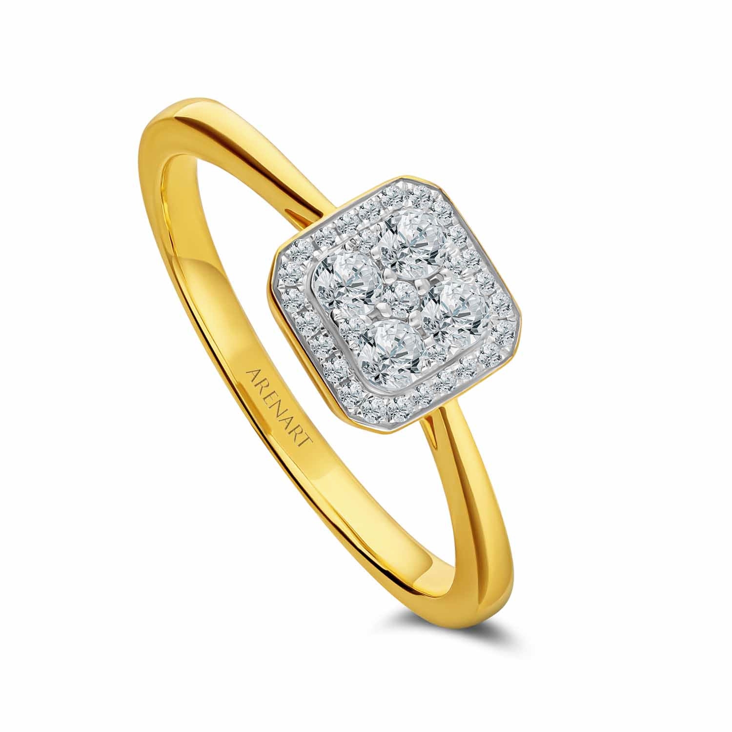 Pierścionek złoty z diamentami 0,33ct, złoto żółte