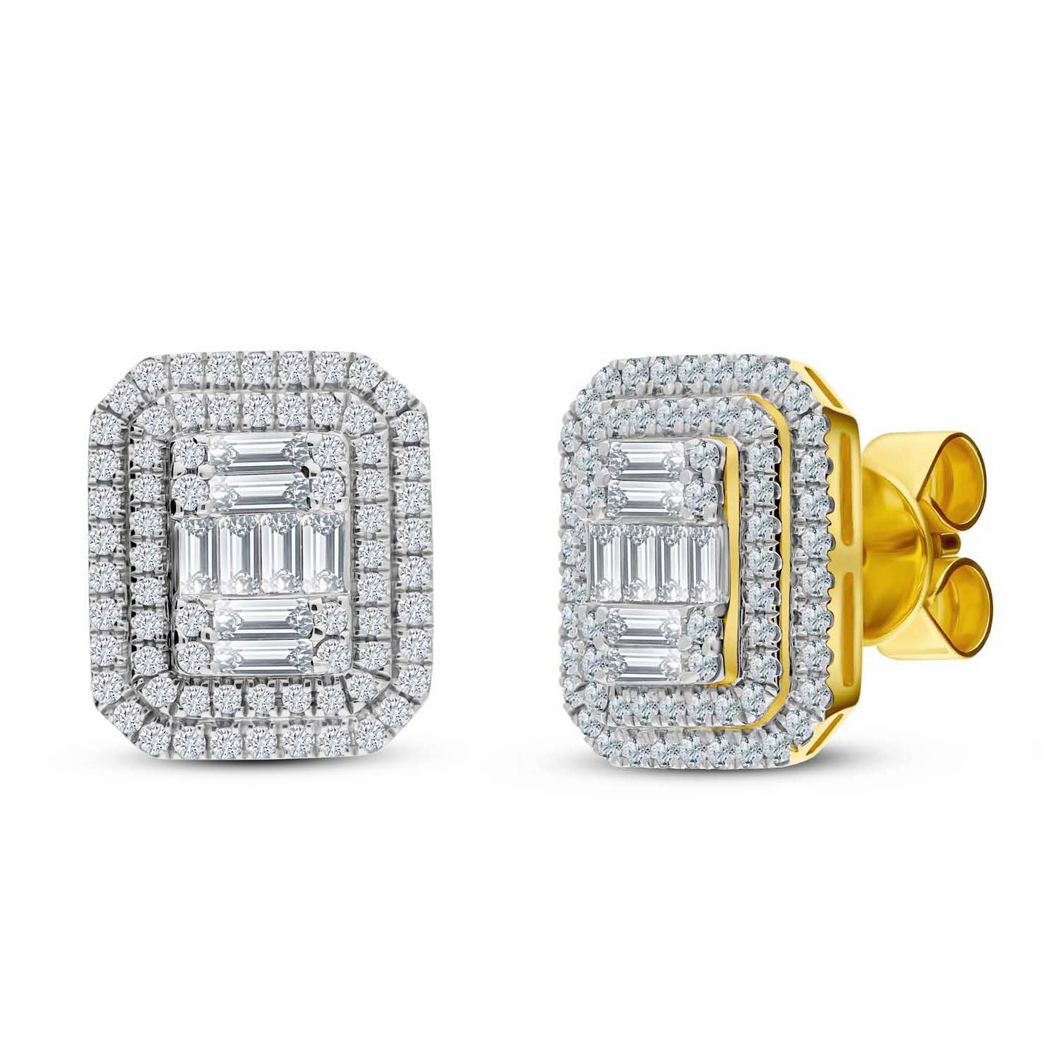 Kolczyki złote z diamentami 0,74ct, żółte złoto