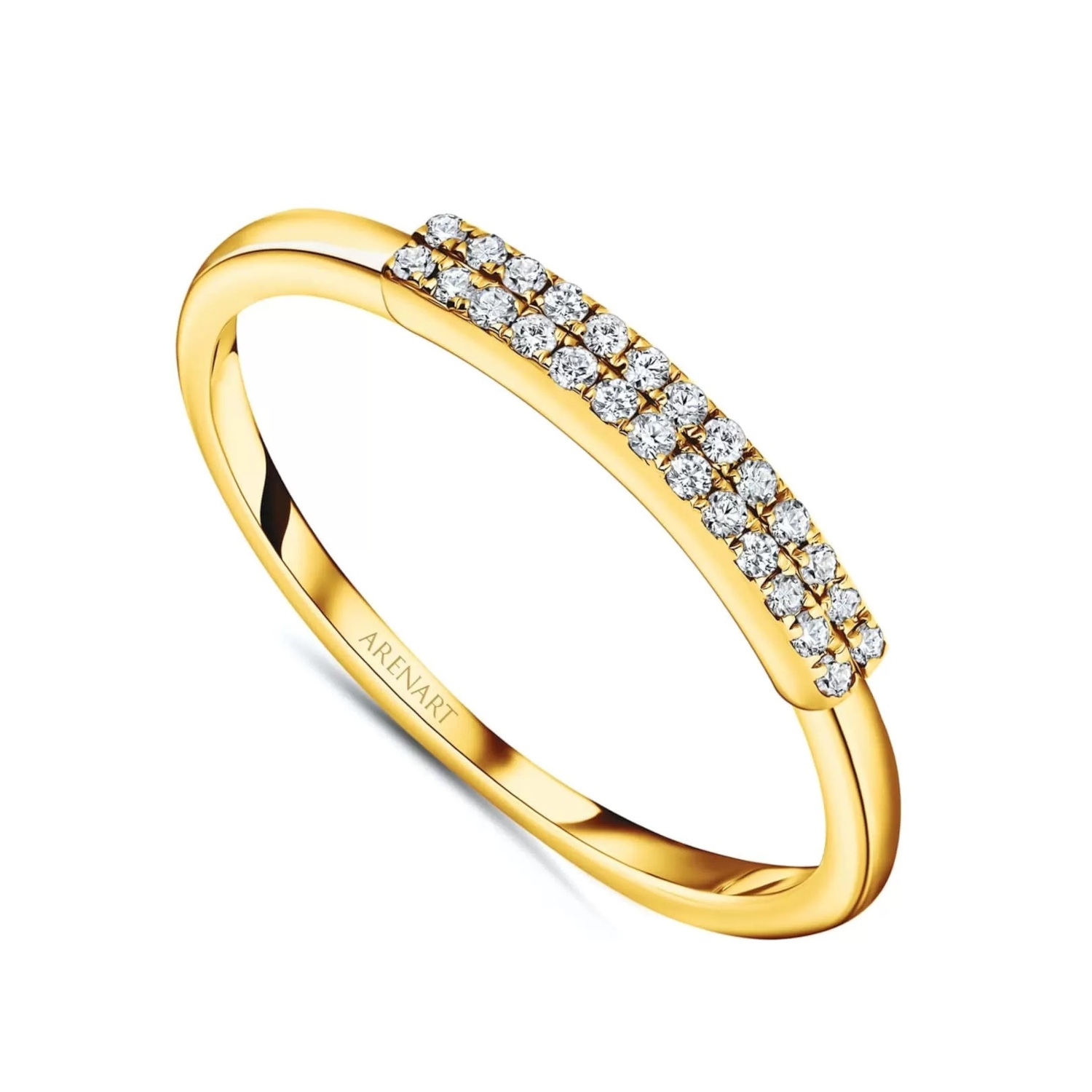 Pierścionek z diamentami, żółte złoto próby 585, model R06966-Y